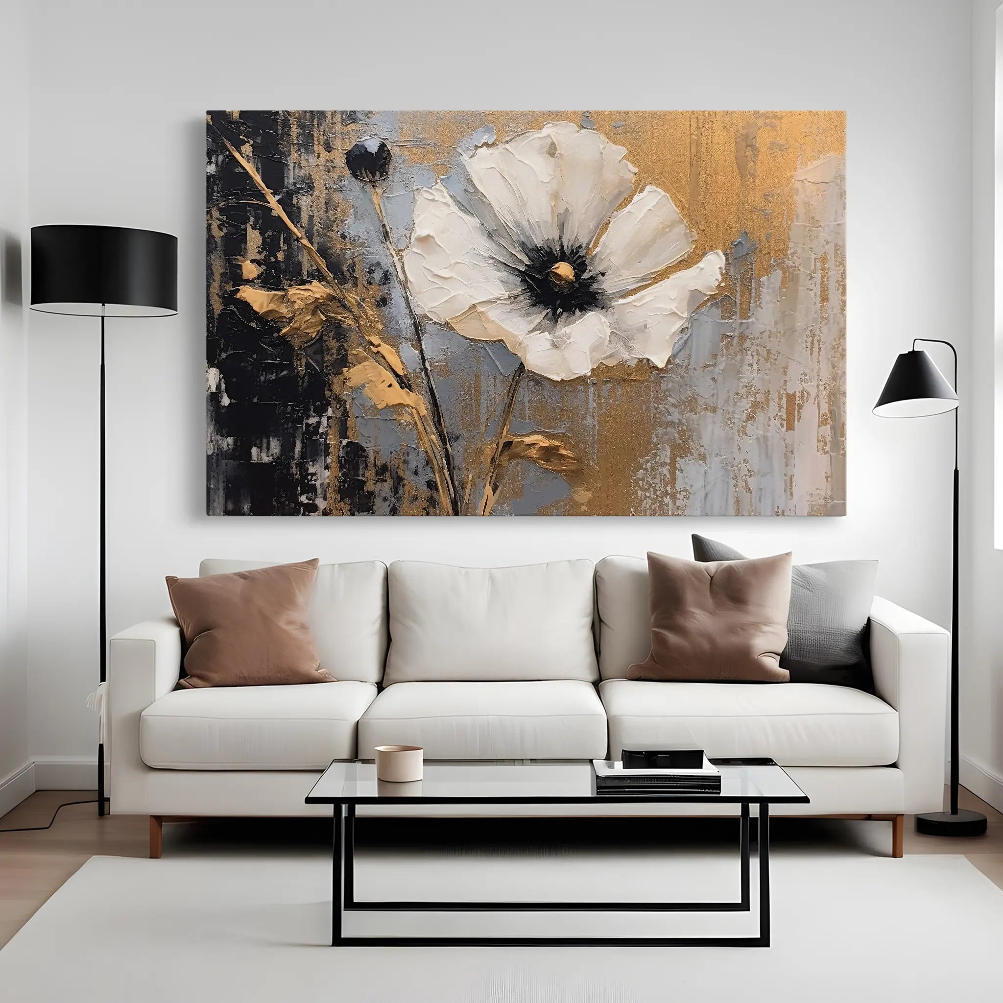 Floral Canvas Wall Art WAD228-F 90 x 60 cm / Stretched on hidden frame