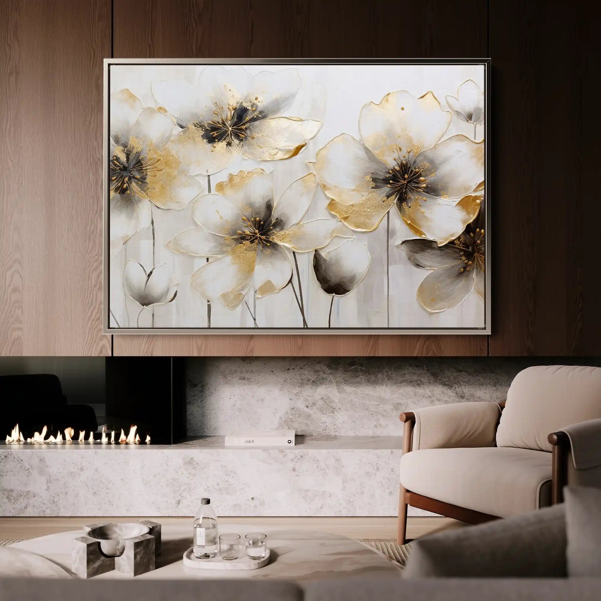 Floral Canvas Wall Art WAD230-F 90 x 60 cm / Stretched on hidden frame