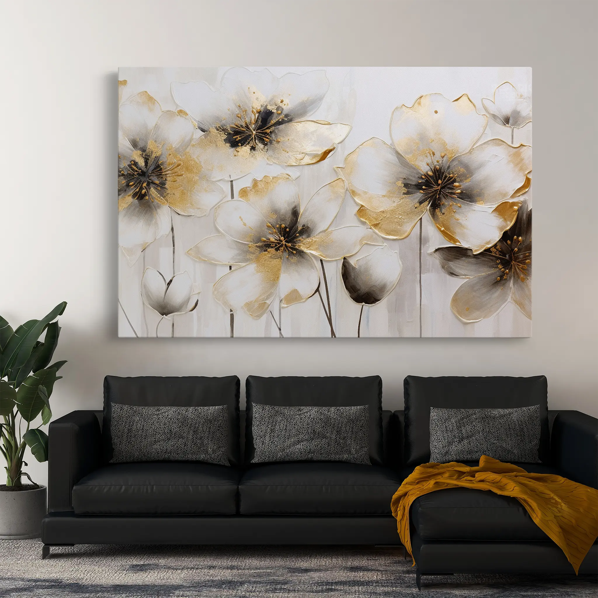 Floral Canvas Wall Art WAD230-F 90 x 60 cm / Stretched on hidden frame