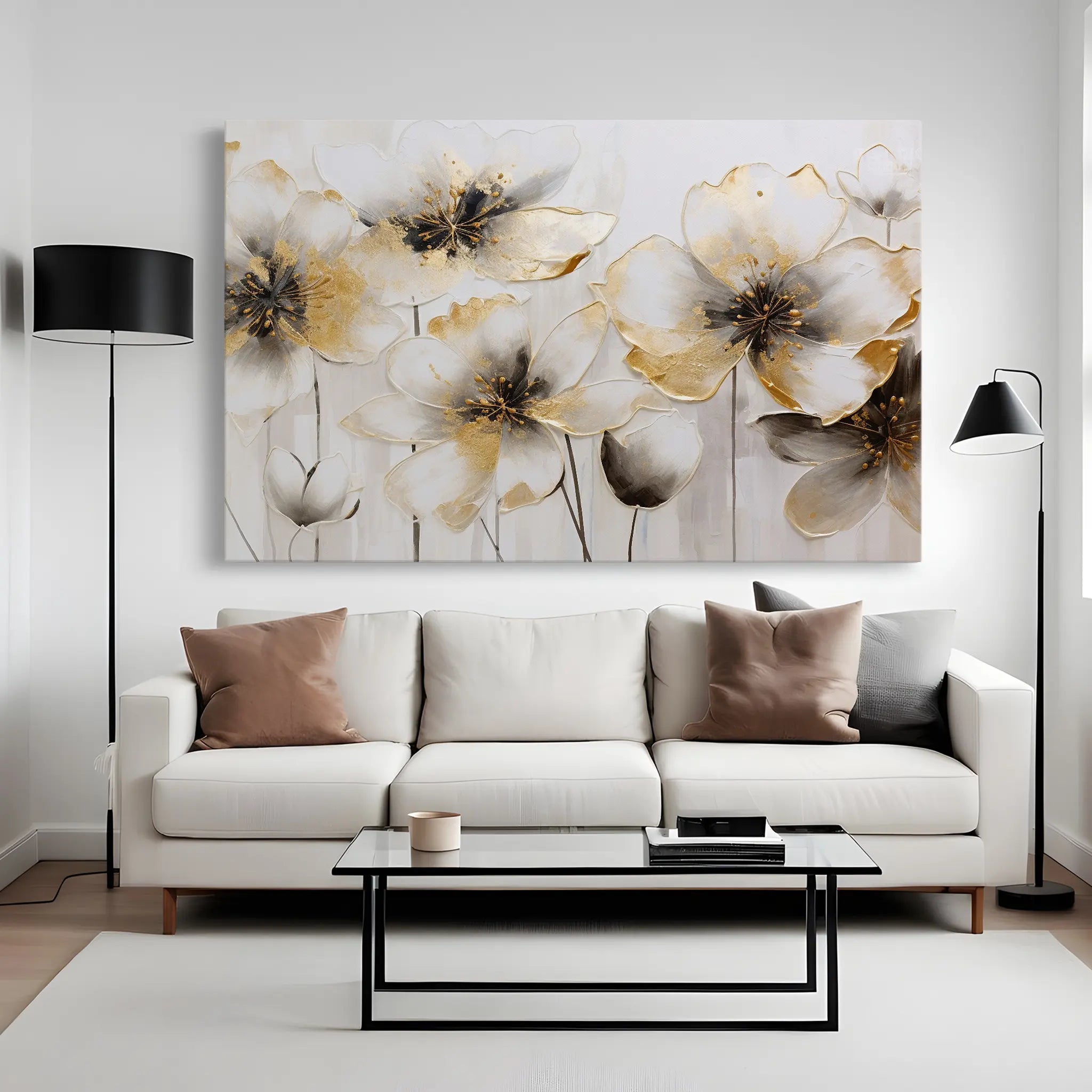 Floral Canvas Wall Art WAD230-F 90 x 60 cm / Stretched on hidden frame