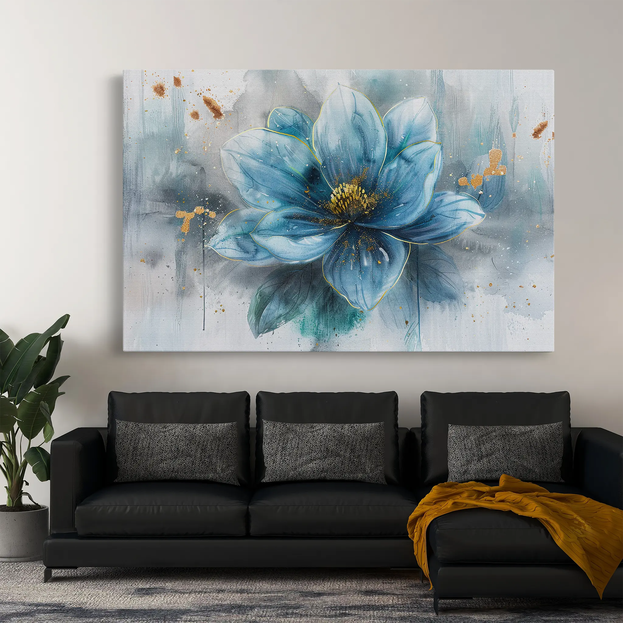 Floral Canvas Wall Art WAD232-F 90 x 60 cm / Stretched on hidden frame