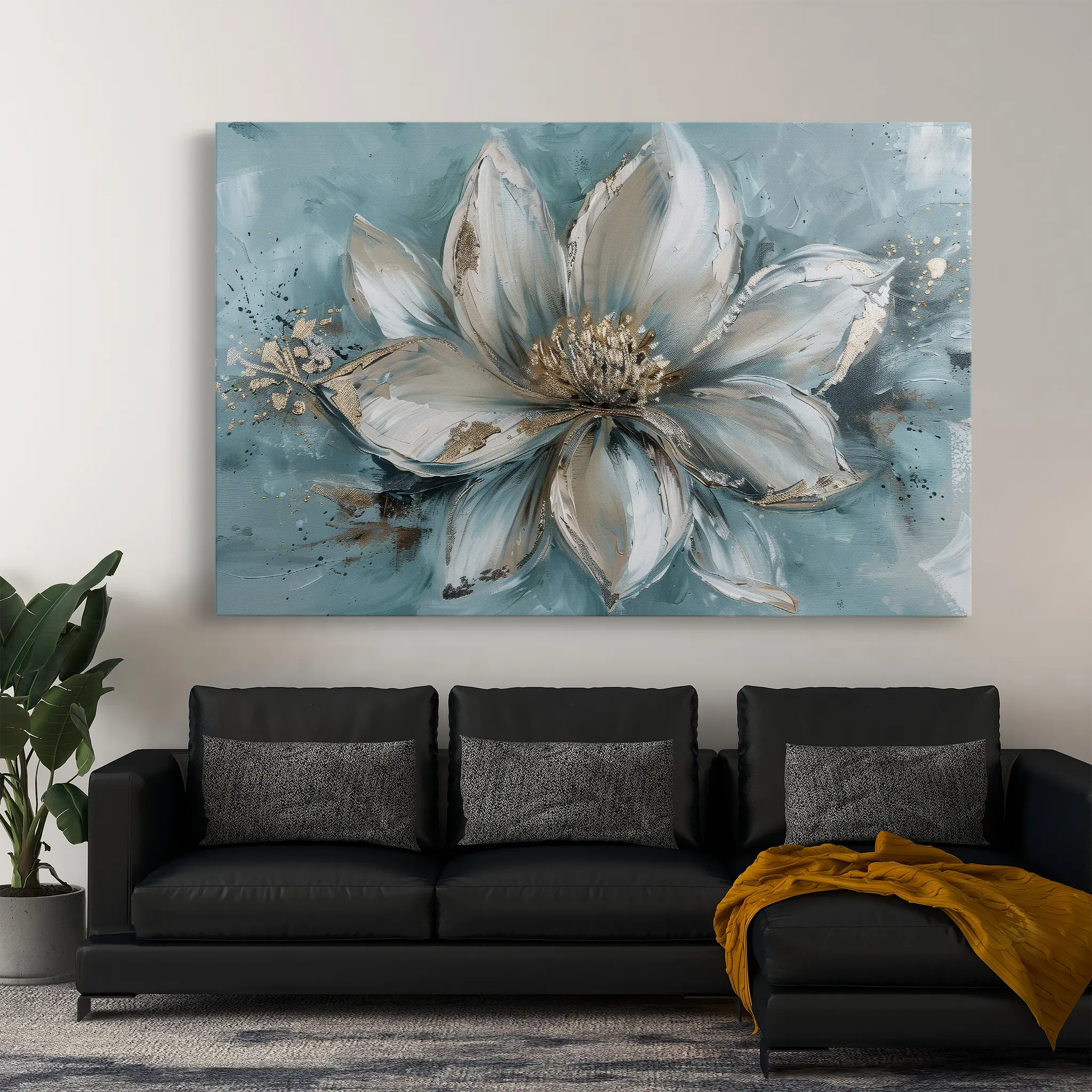 Floral Canvas Wall Art WAD233-F 90 x 60 cm / Stretched on hidden frame