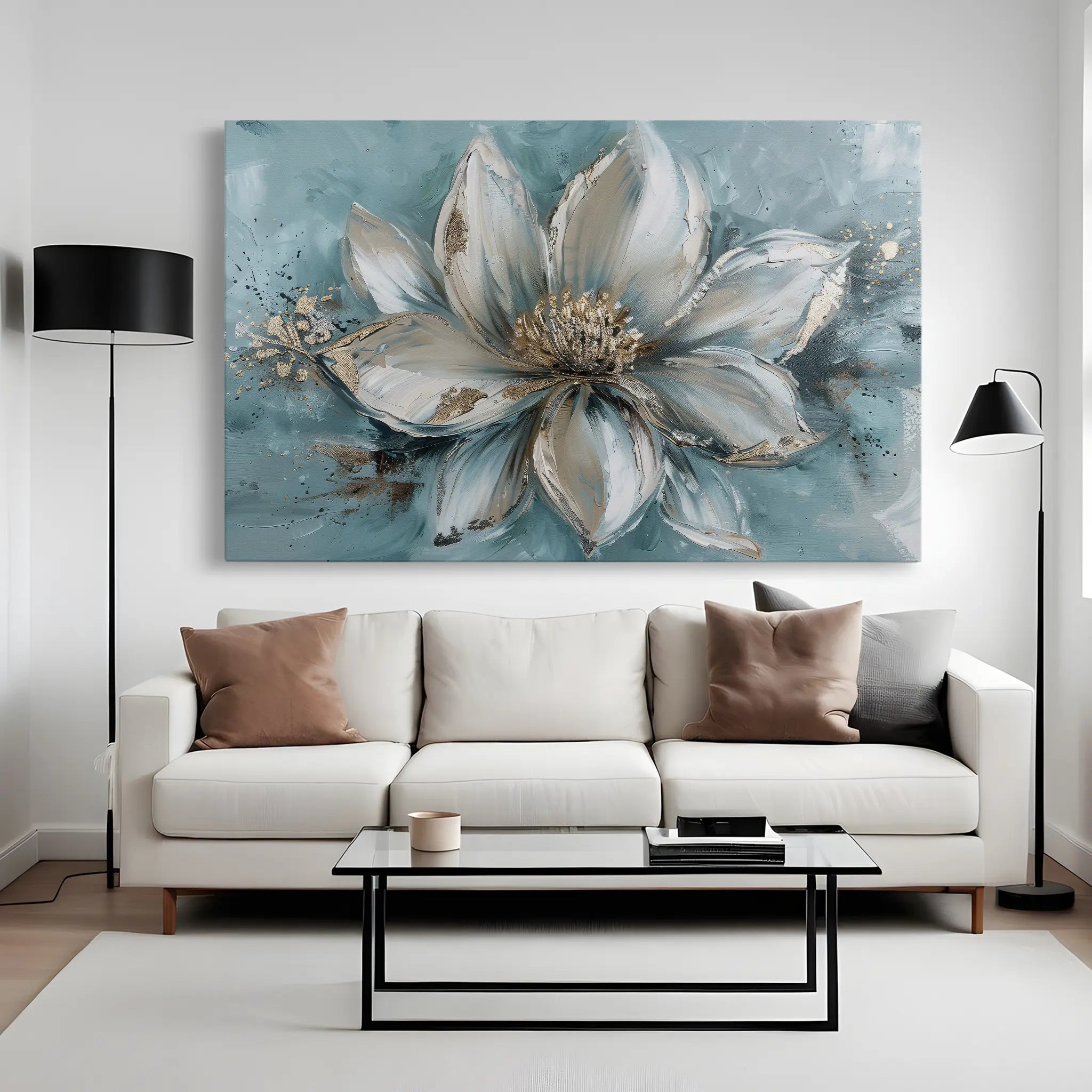 Floral Canvas Wall Art WAD233-F 90 x 60 cm / Stretched on hidden frame