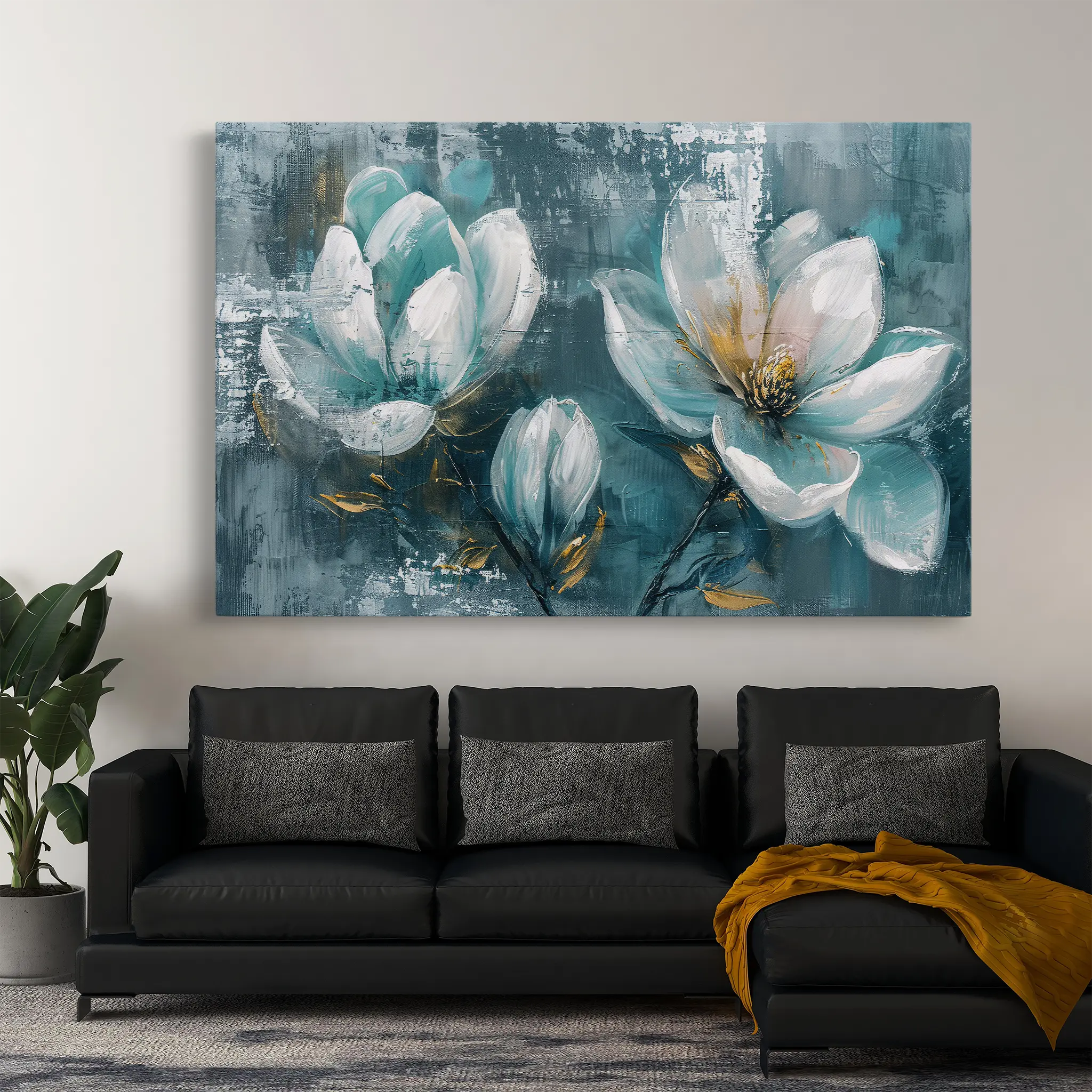 Floral Canvas Wall Art WAD234-F 90 x 60 cm / Stretched on hidden frame