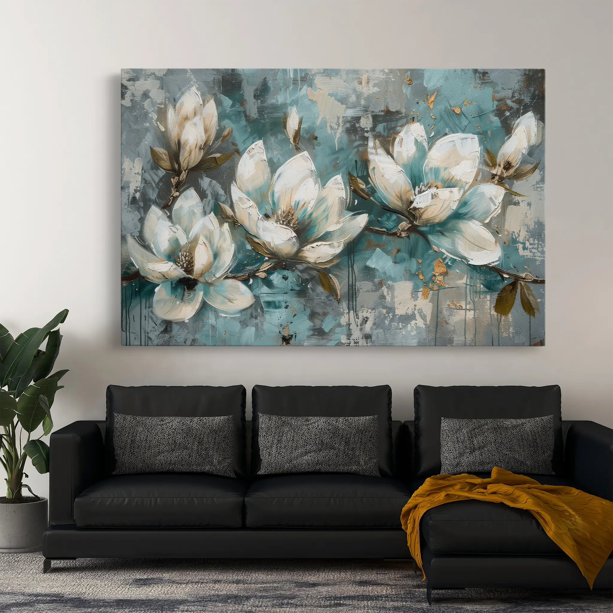 Floral Canvas Wall Art WAD236-F 90 x 60 cm / Stretched on hidden frame