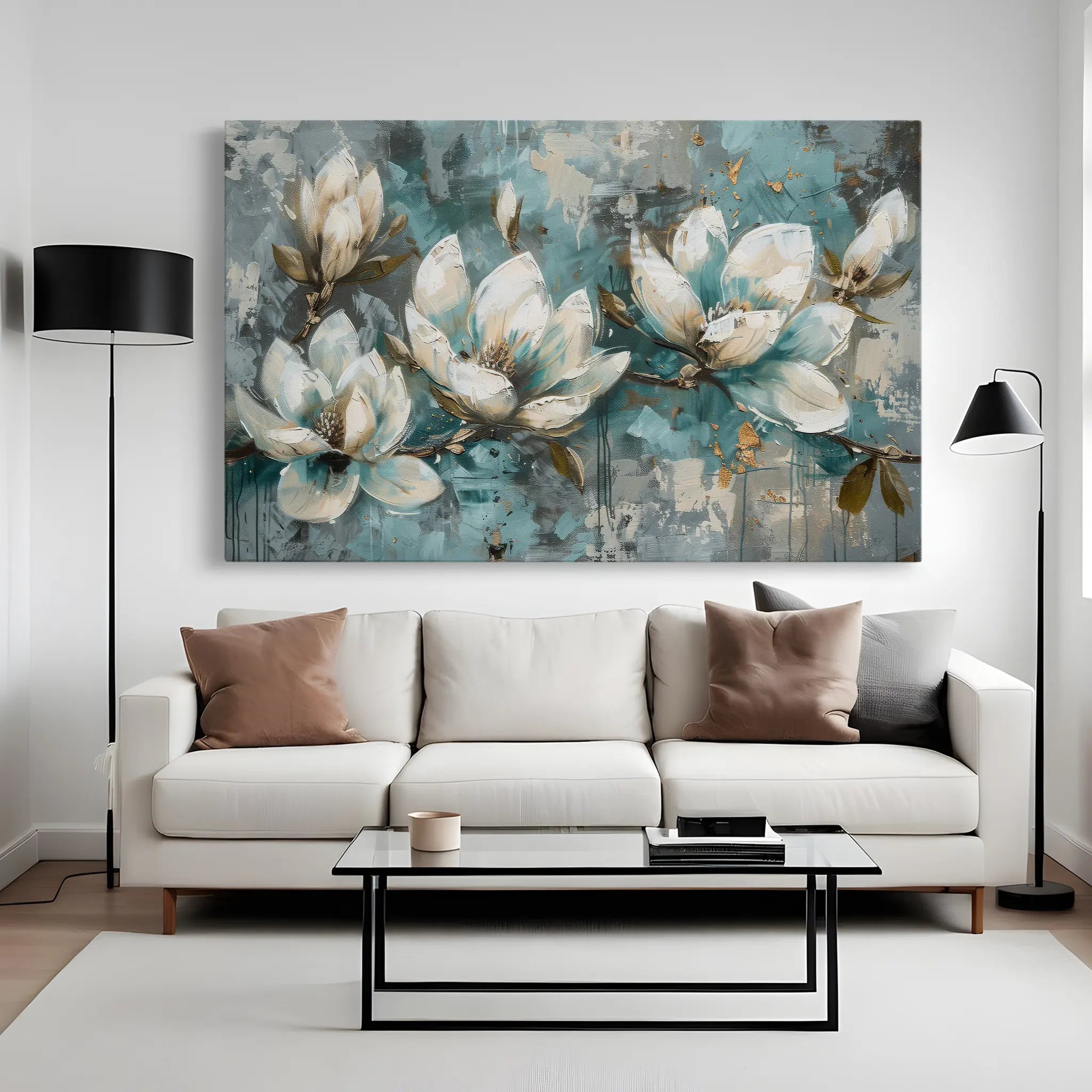 Floral Canvas Wall Art WAD236-F 90 x 60 cm / Stretched on hidden frame