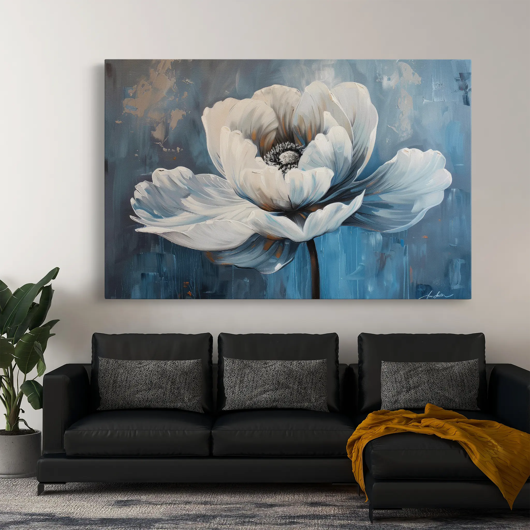 Floral Canvas Wall Art WAD237-F 90 x 60 cm / Stretched on hidden frame