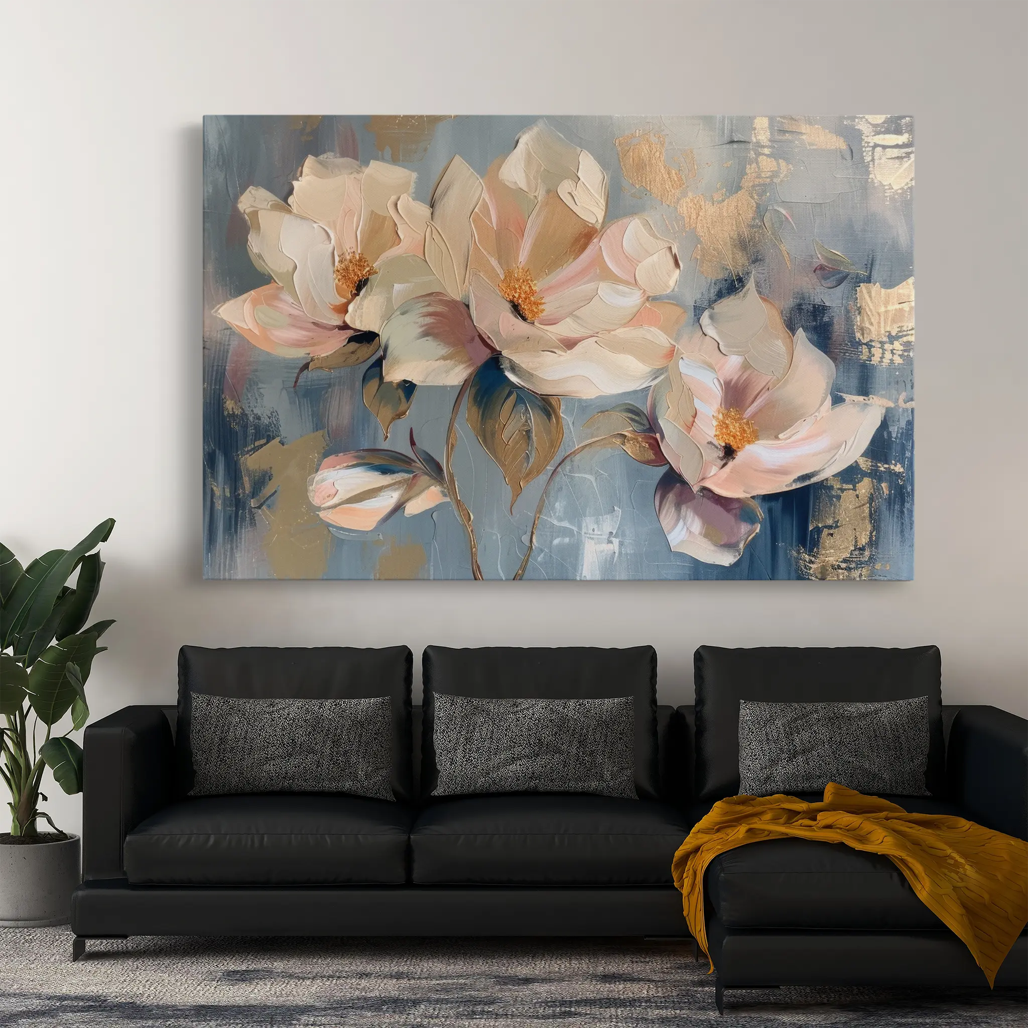 Floral Canvas Wall Art WAD238-F 90 x 60 cm / Stretched on hidden frame