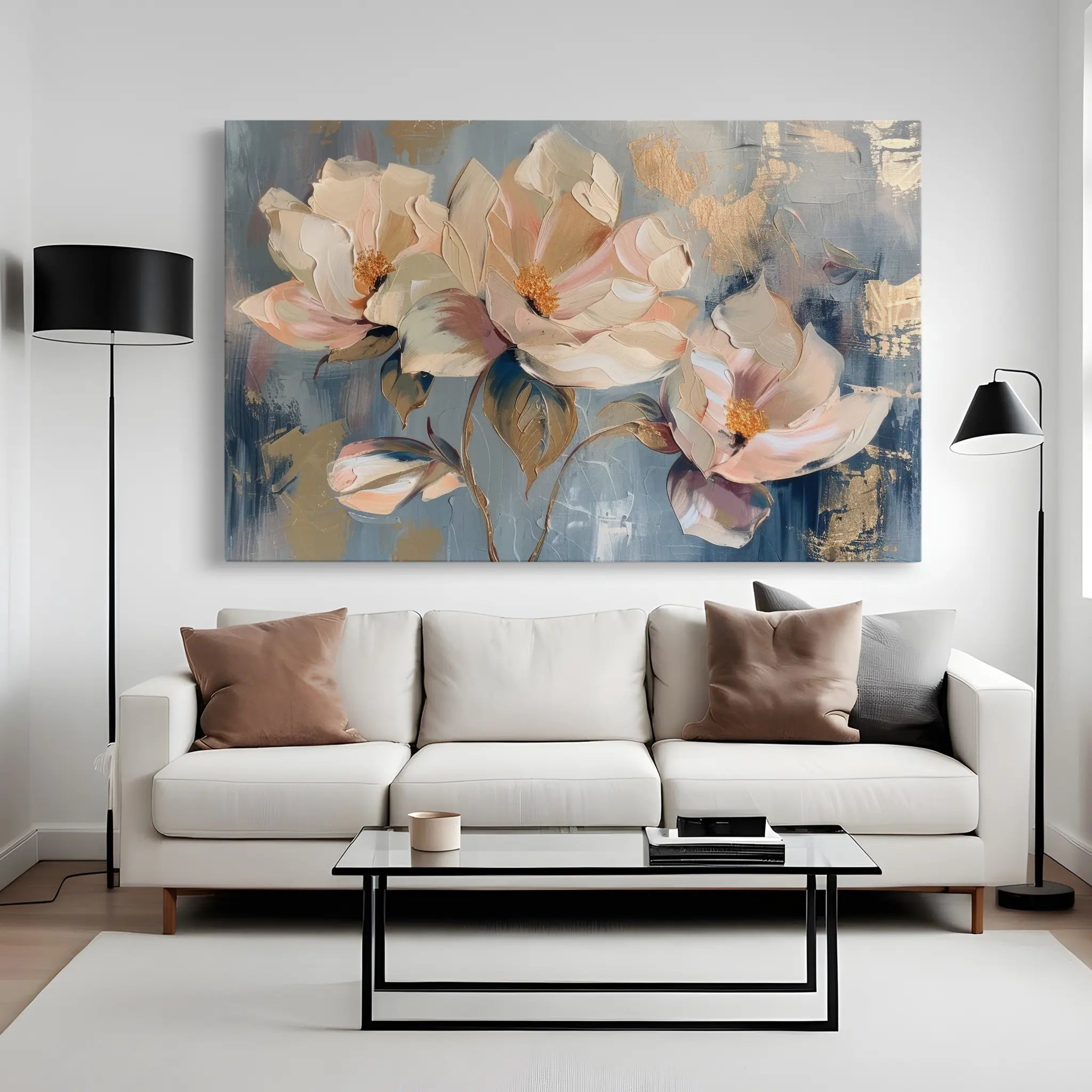 Floral Canvas Wall Art WAD238-F 90 x 60 cm / Stretched on hidden frame