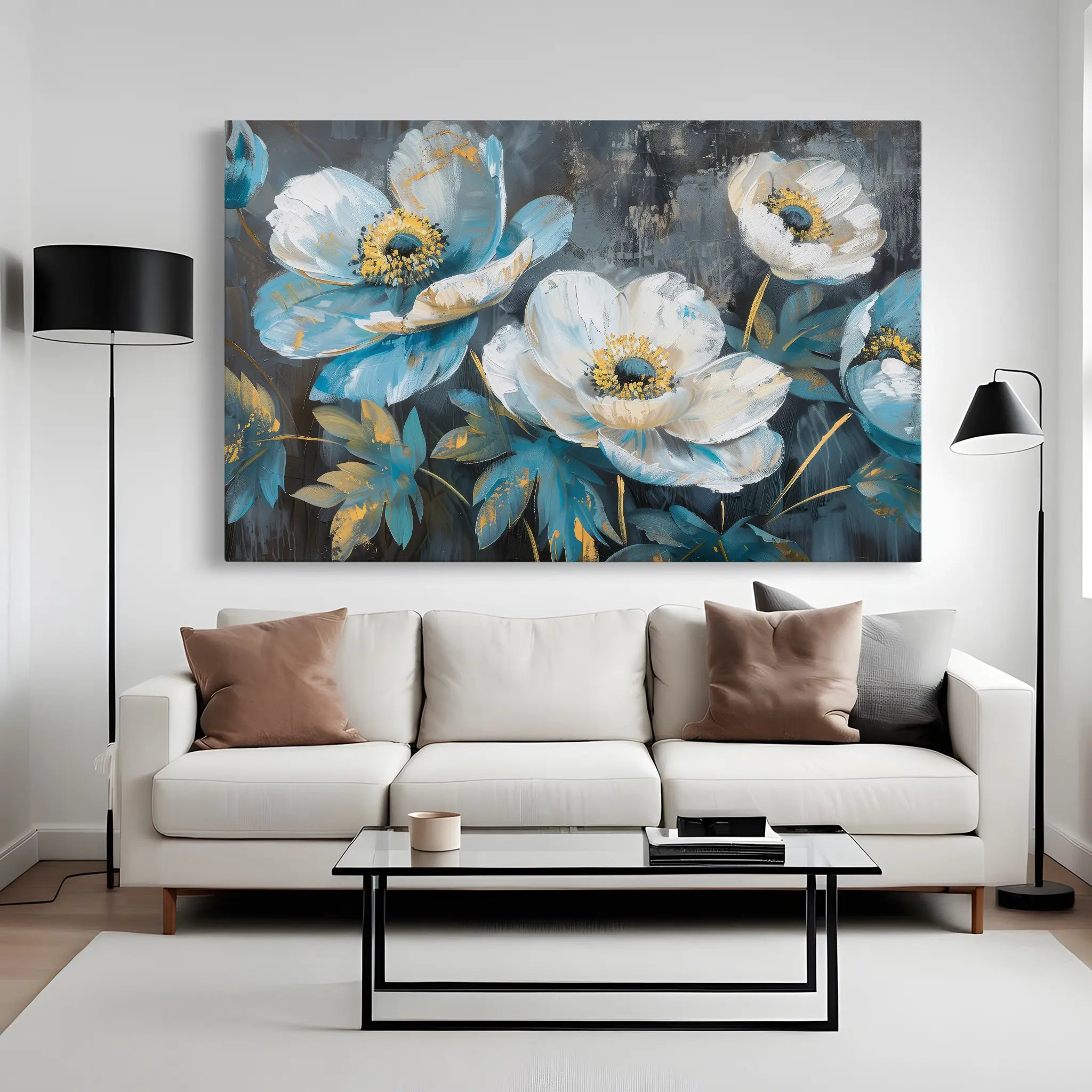 Floral Canvas Wall Art WAD240-F 90 x 60 cm / Stretched on hidden frame