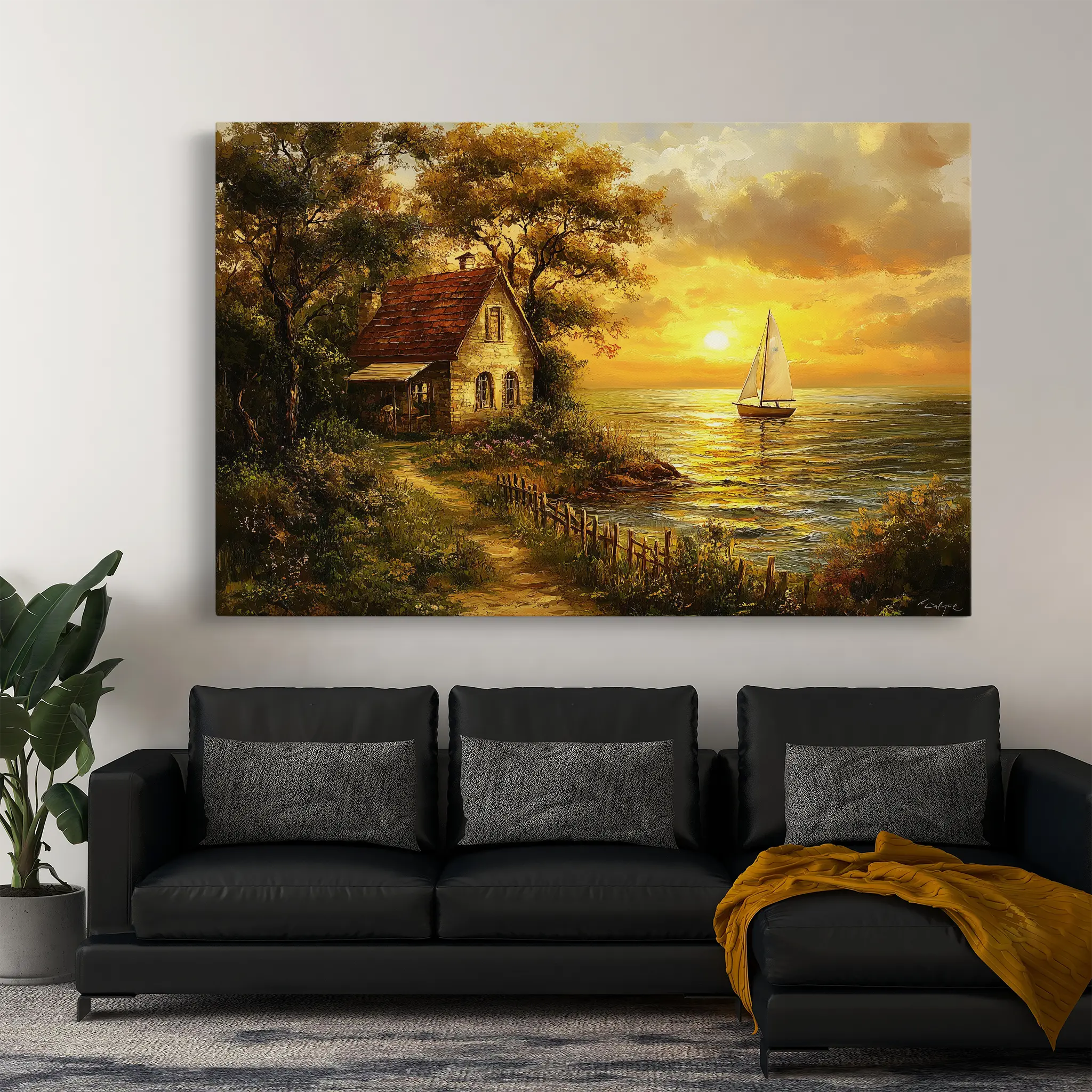 Landscape Canvas Wall Art WAD240-L 90 x 60 cm / Stretched on hidden frame