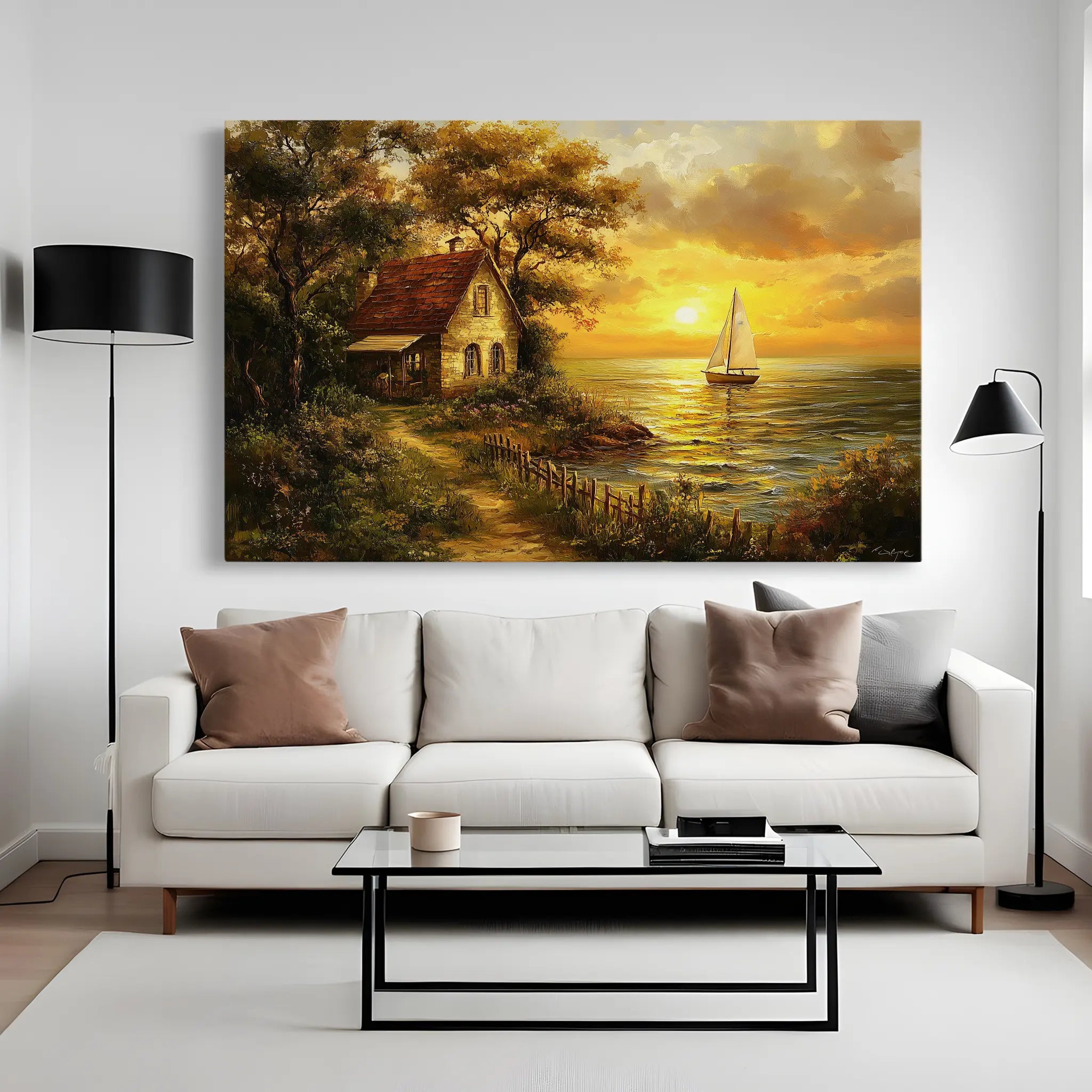 Landscape Canvas Wall Art WAD240-L 90 x 60 cm / Stretched on hidden frame