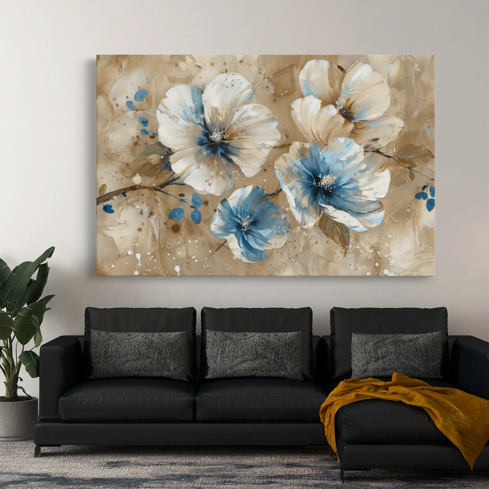 Floral Canvas Wall Art WAD241-F 90 x 60 cm / Stretched on hidden frame