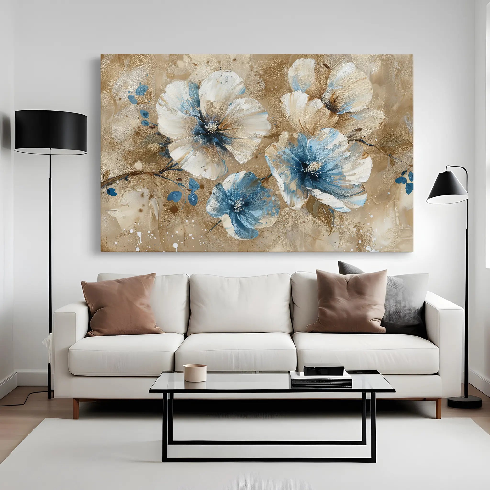 Floral Canvas Wall Art WAD241-F 90 x 60 cm / Stretched on hidden frame