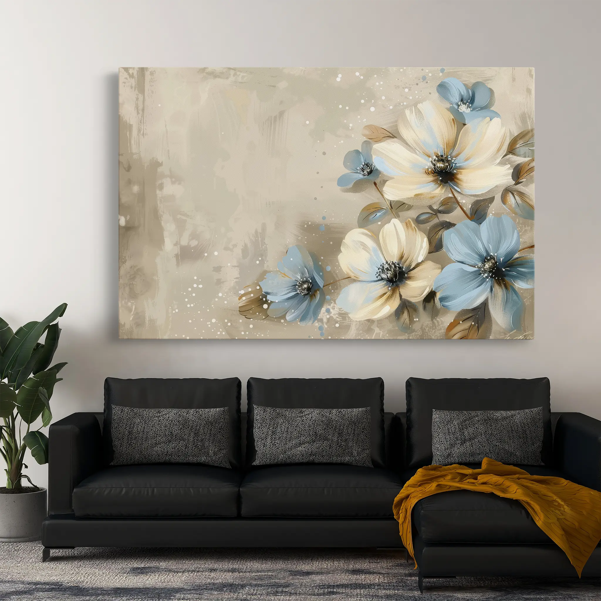 Floral Canvas Wall Art WAD242-F 90 x 60 cm / Stretched on hidden frame