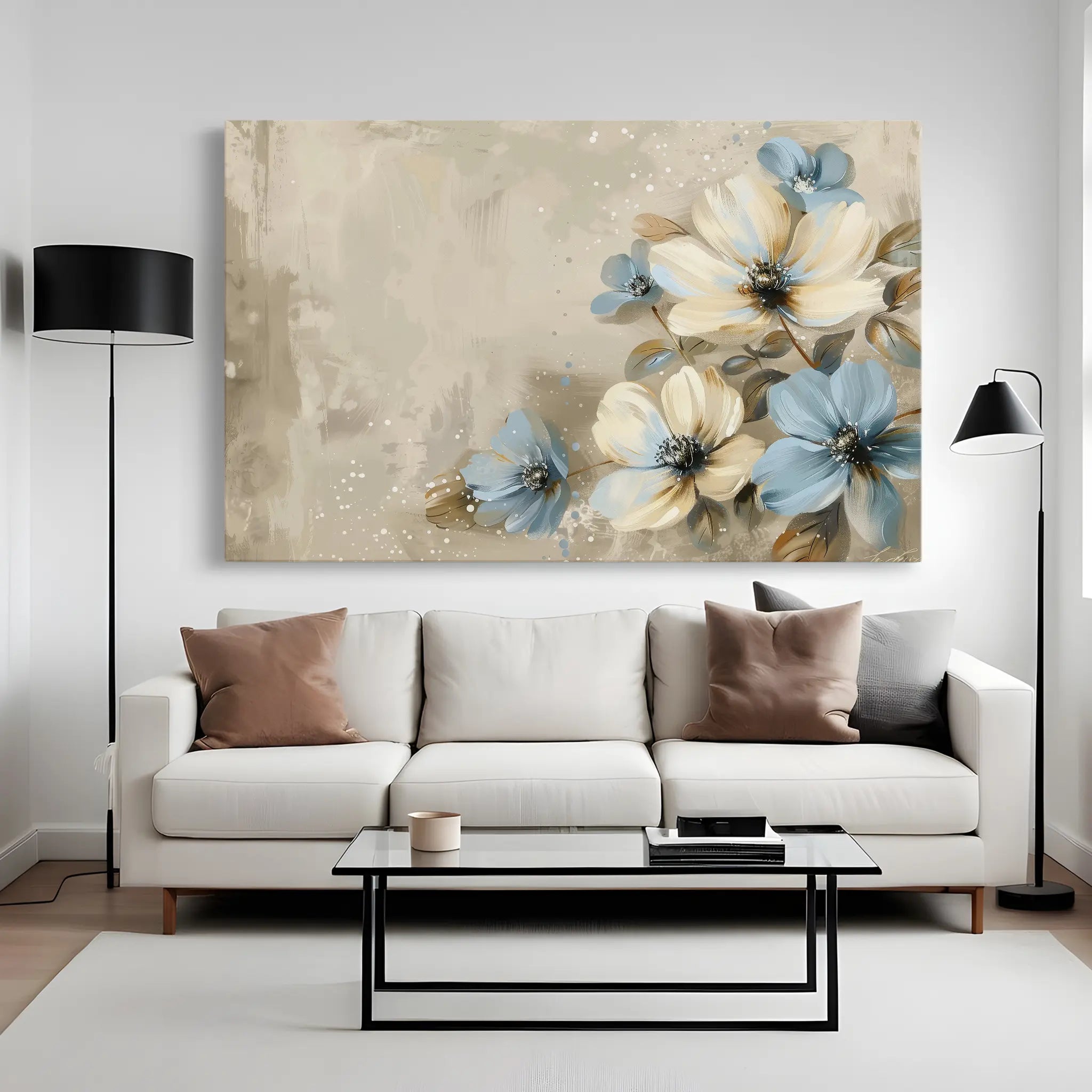 Floral Canvas Wall Art WAD242-F 90 x 60 cm / Stretched on hidden frame