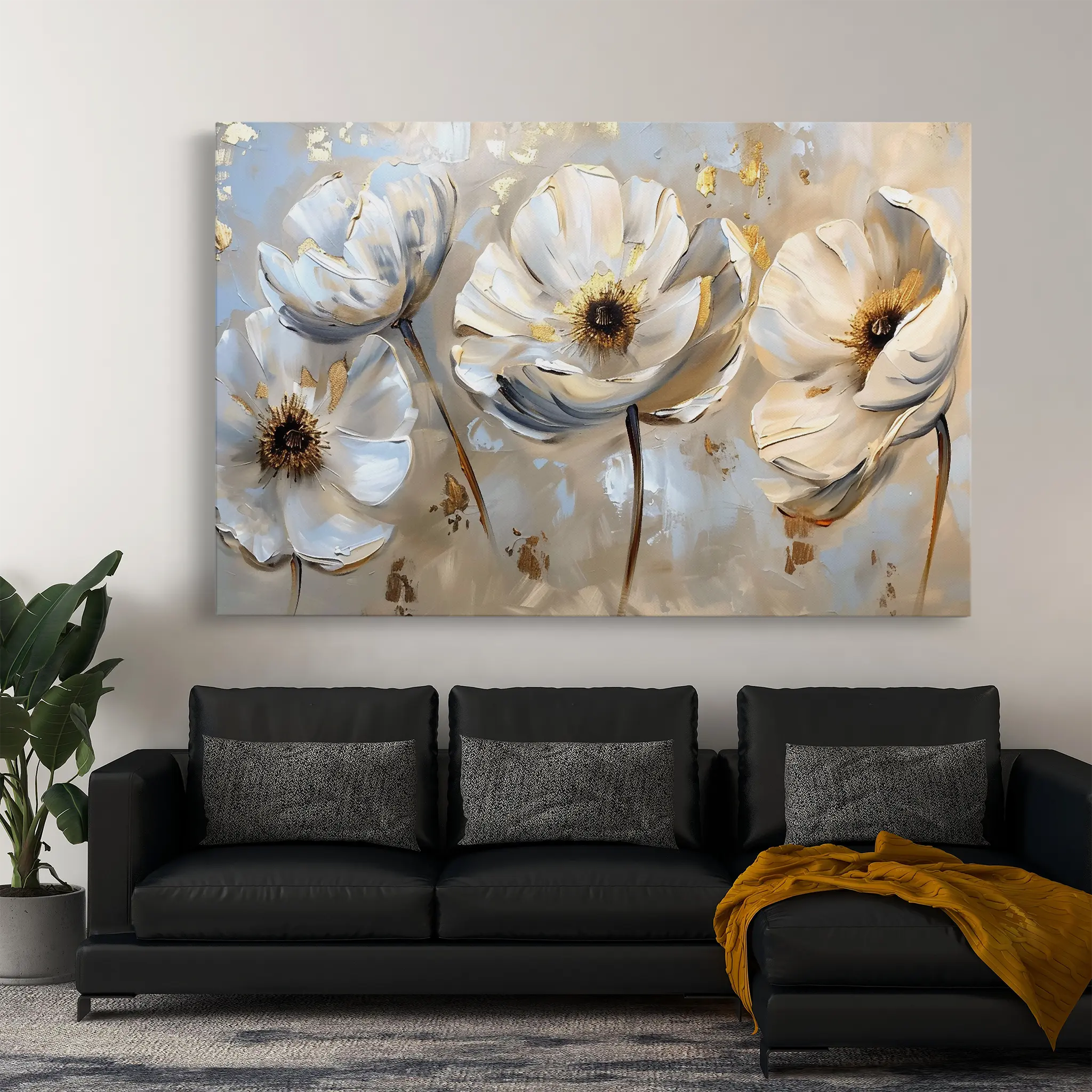 Floral Canvas Wall Art WAD244-F 90 x 60 cm / Stretched on hidden frame