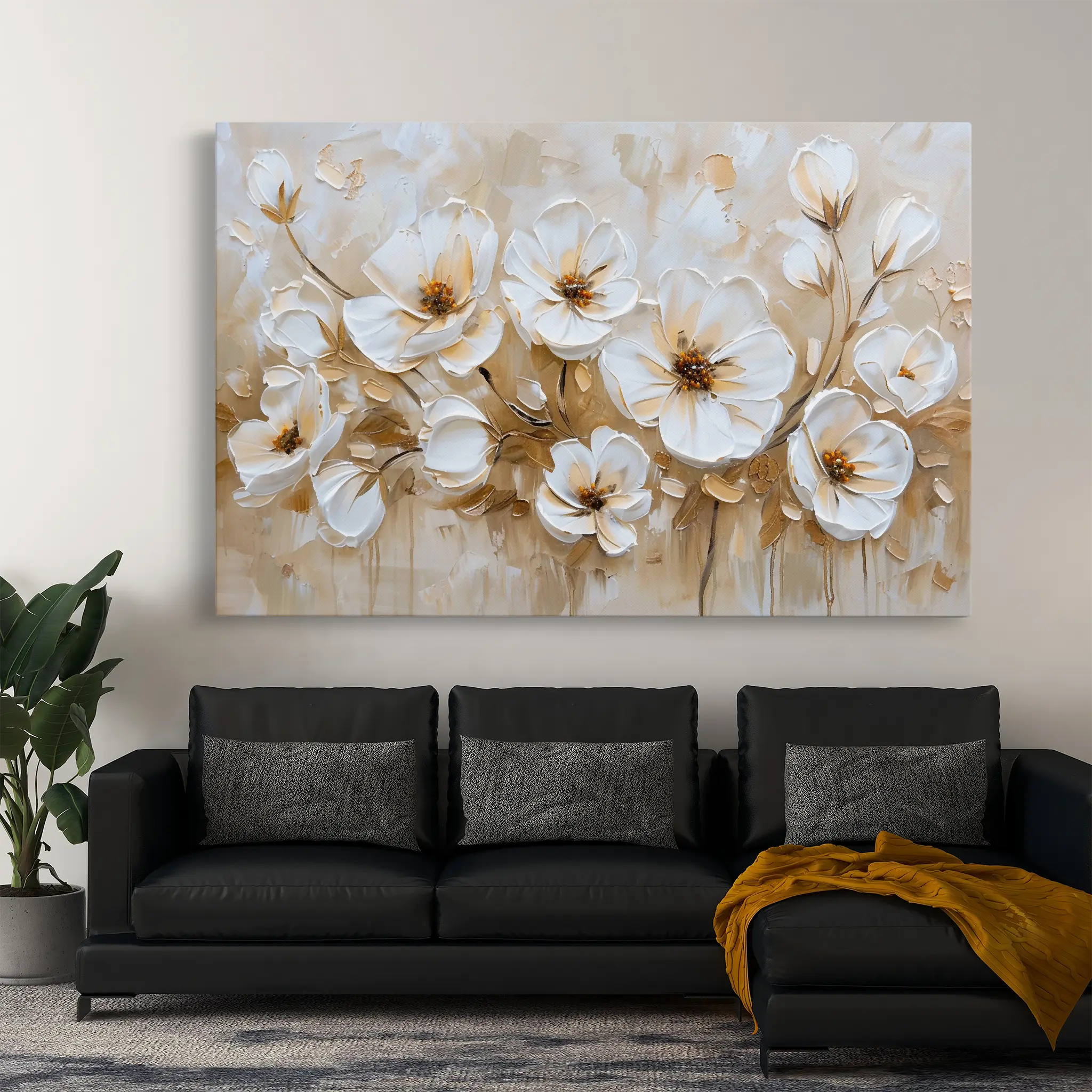 Floral Canvas Wall Art WAD245-F 90 x 60 cm / Stretched on hidden frame