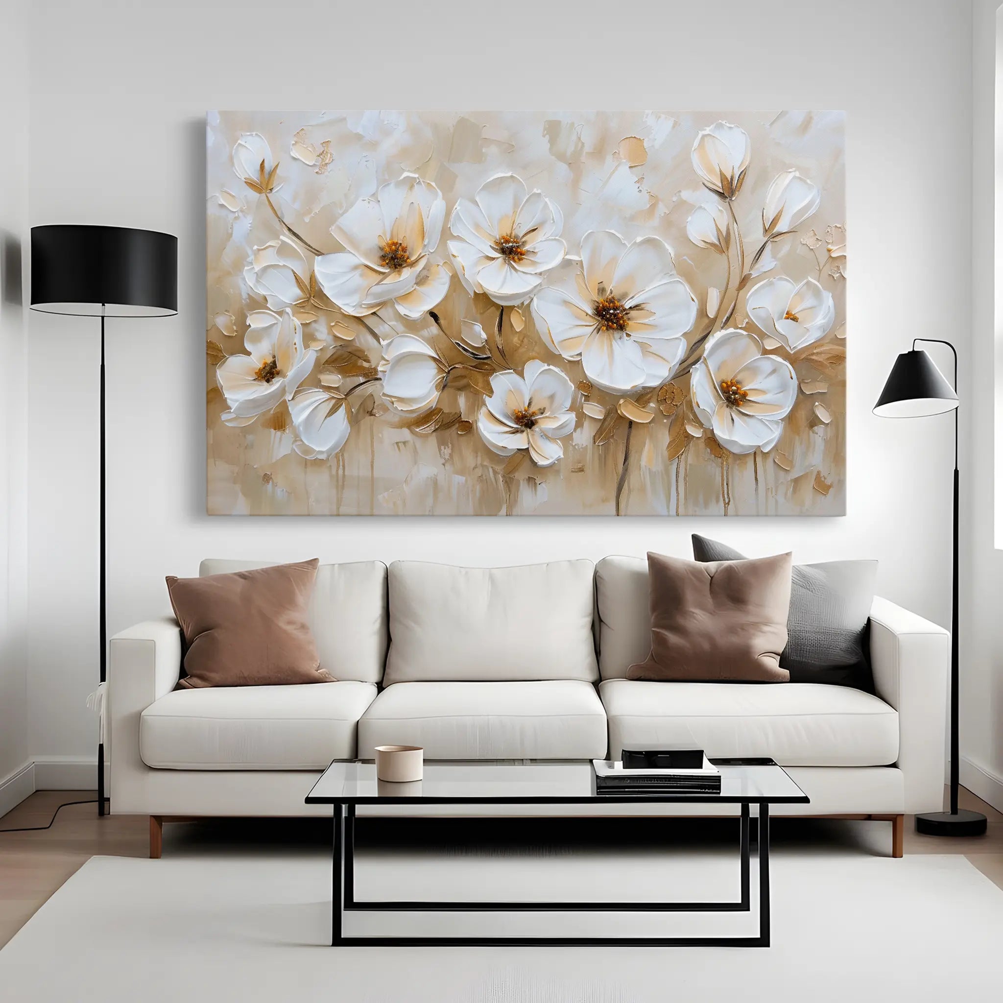 Floral Canvas Wall Art WAD245-F 90 x 60 cm / Stretched on hidden frame