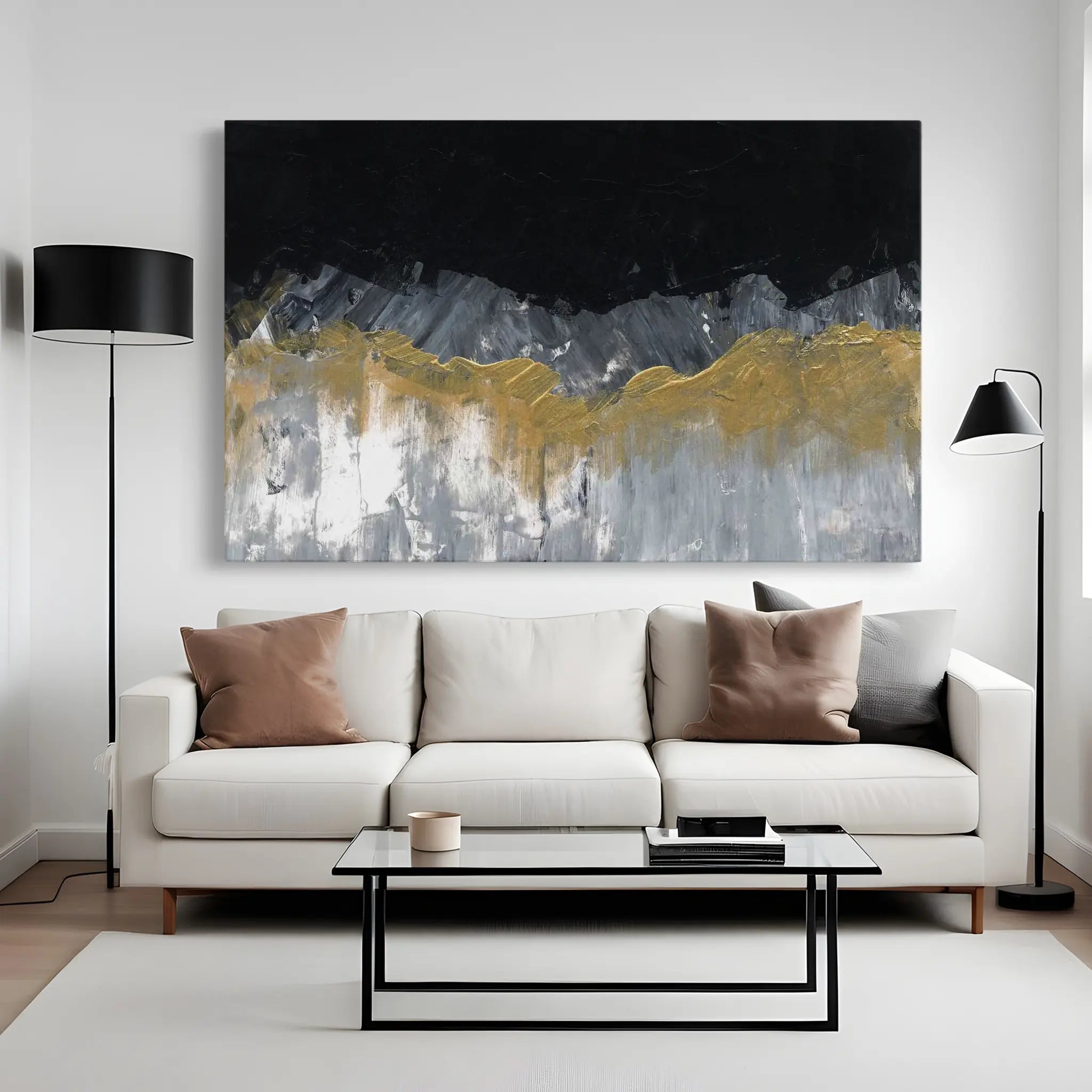 Abstract Canvas Wall Art WAD246-A 90 x 60 cm / Stretched on hidden frame