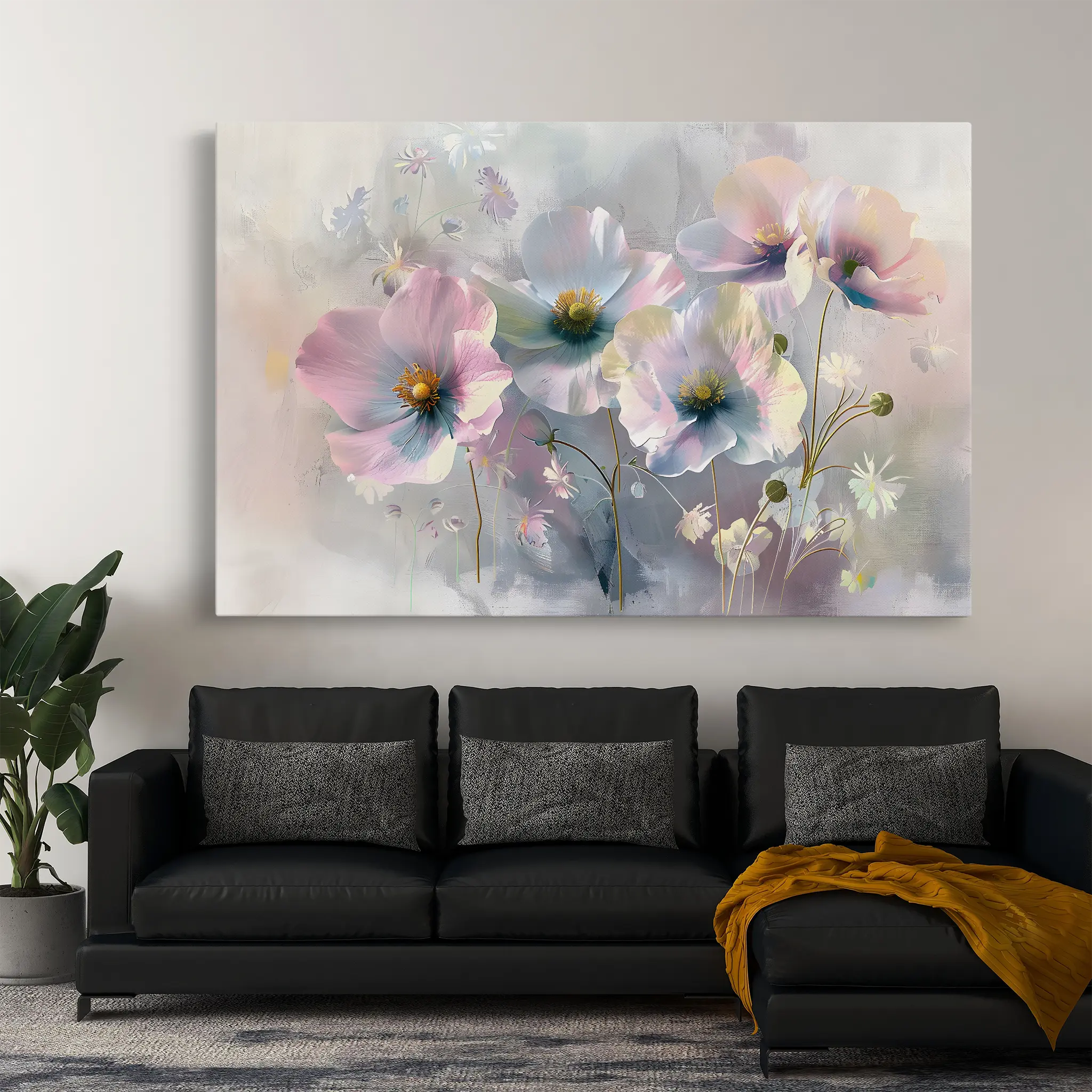 Floral Canvas Wall Art WAD246-F 90 x 60 cm / Stretched on hidden frame