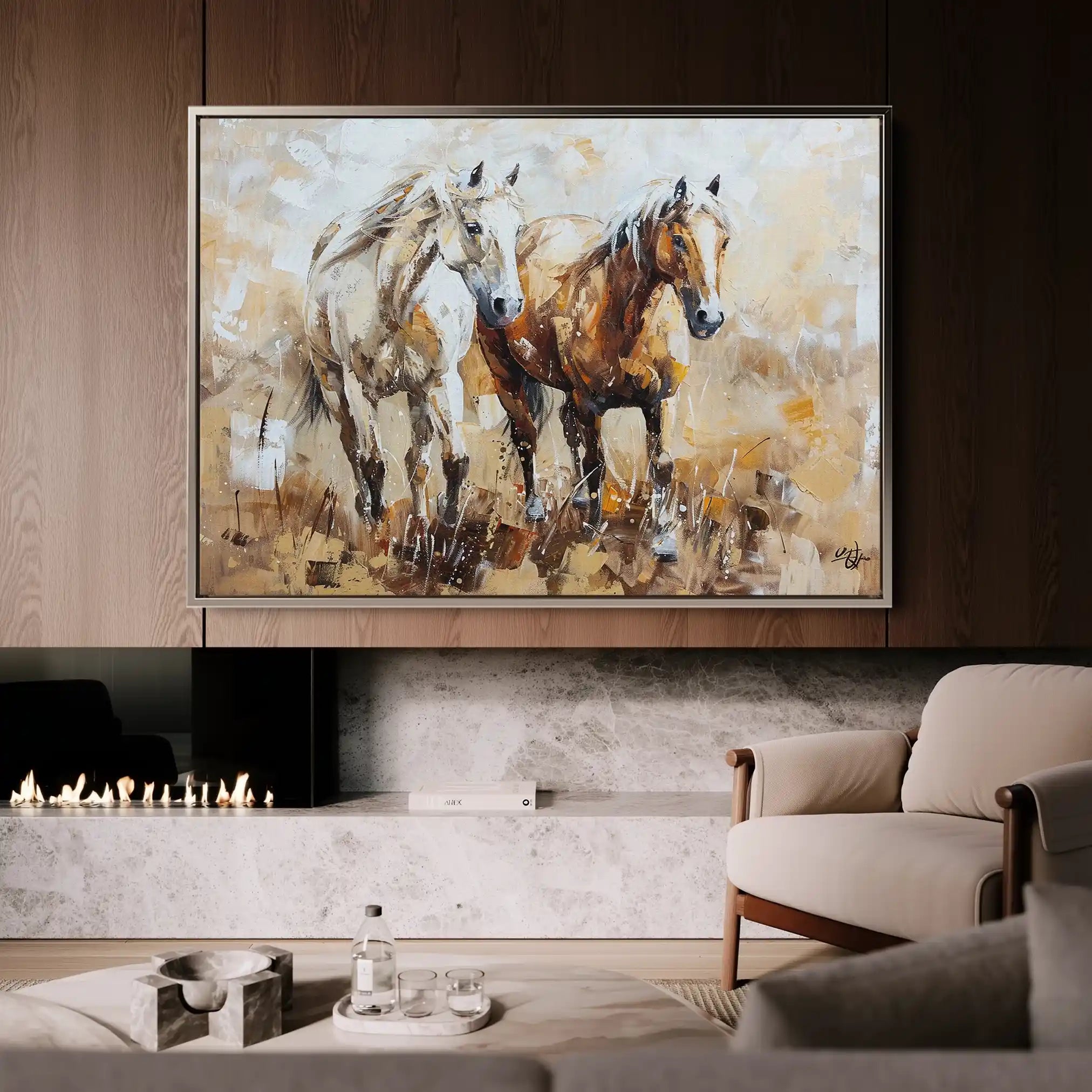 Horses 246 Canvas Art 90 x 60 cm / Stretched on hidden frame