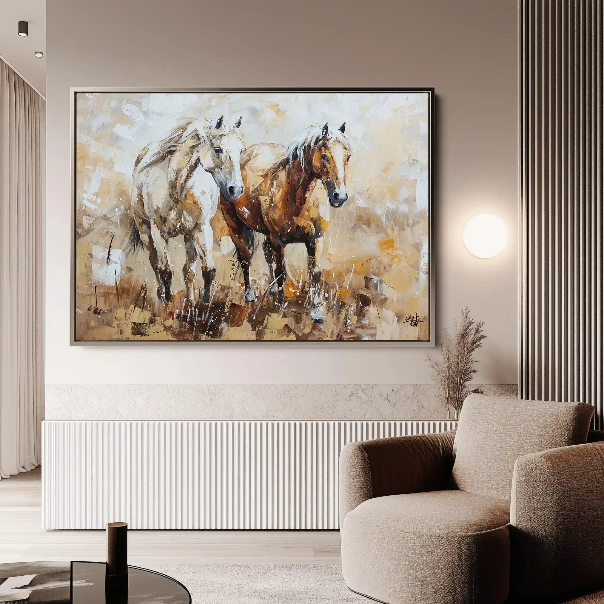 Horses 246 Canvas Art 90 x 60 cm / Stretched on hidden frame