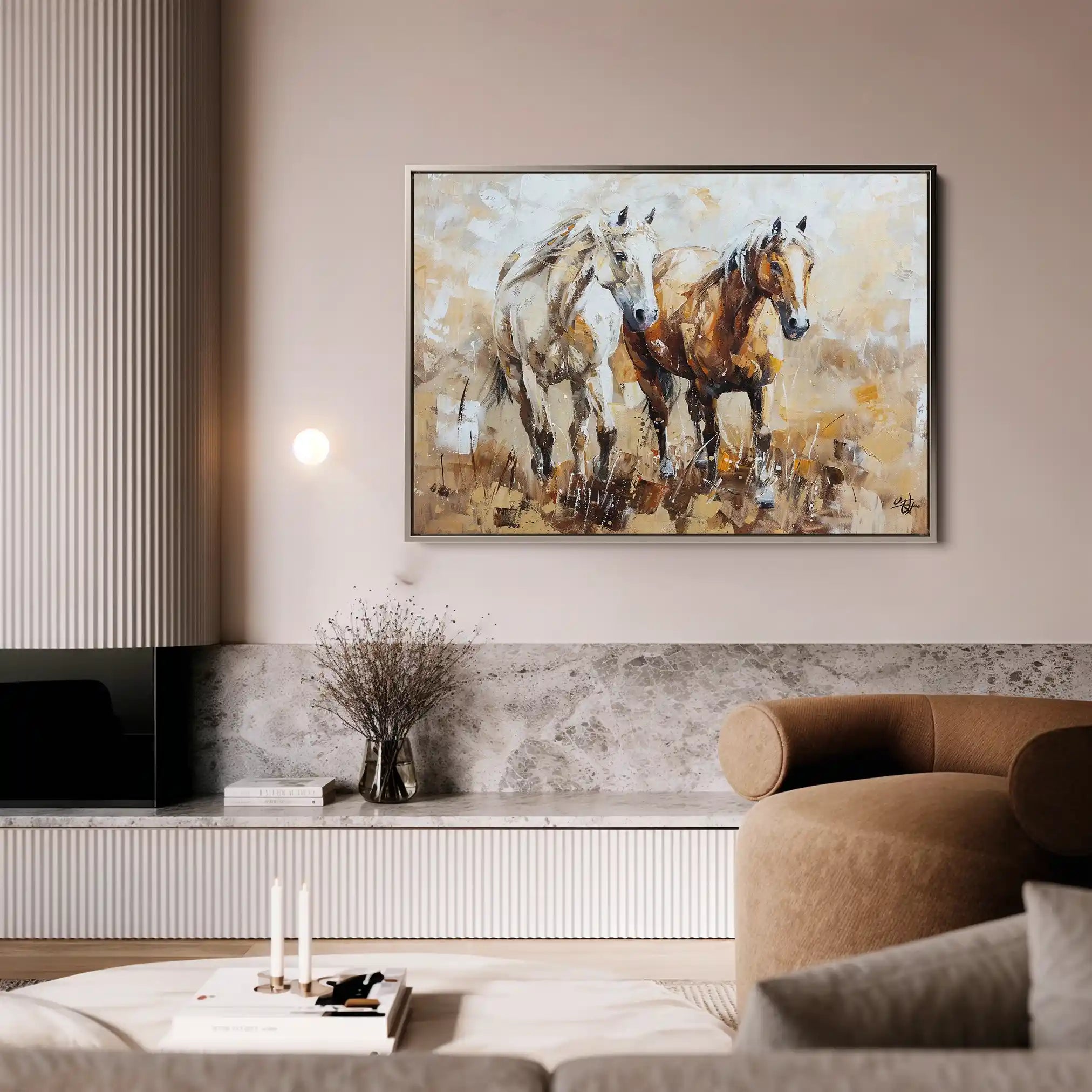 Horses 246 Canvas Art 90 x 60 cm / Stretched on hidden frame