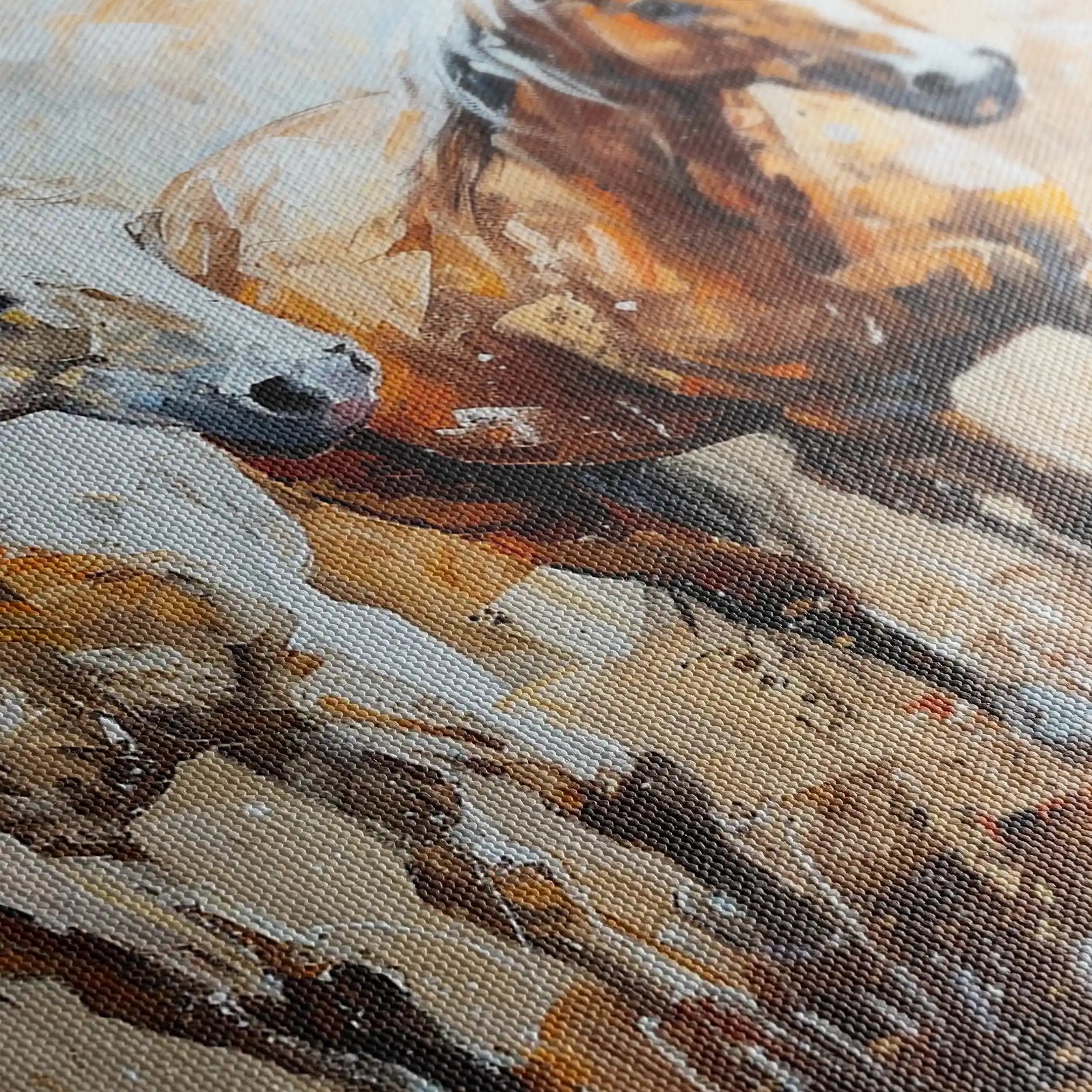 Horses 246 Canvas Art 90 x 60 cm / Stretched on hidden frame