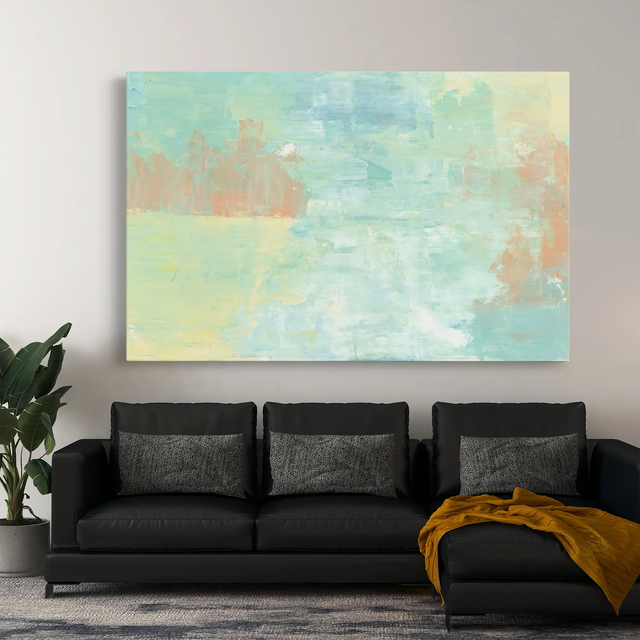 Abstract Canvas Wall Art WAD248-A 90 x 60 cm / Stretched on hidden frame