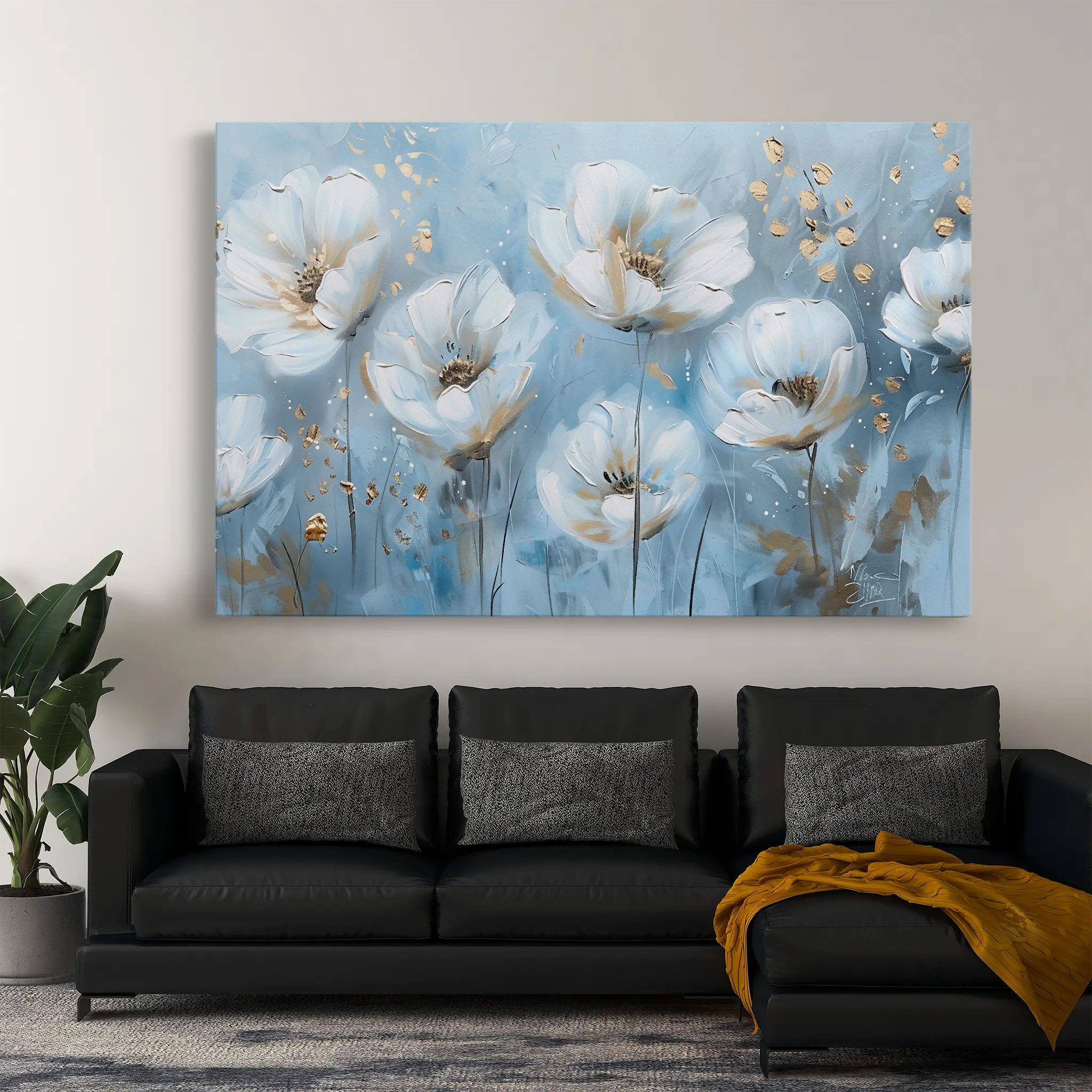 Floral Canvas Wall Art WAD248-F 90 x 60 cm / Stretched on hidden frame