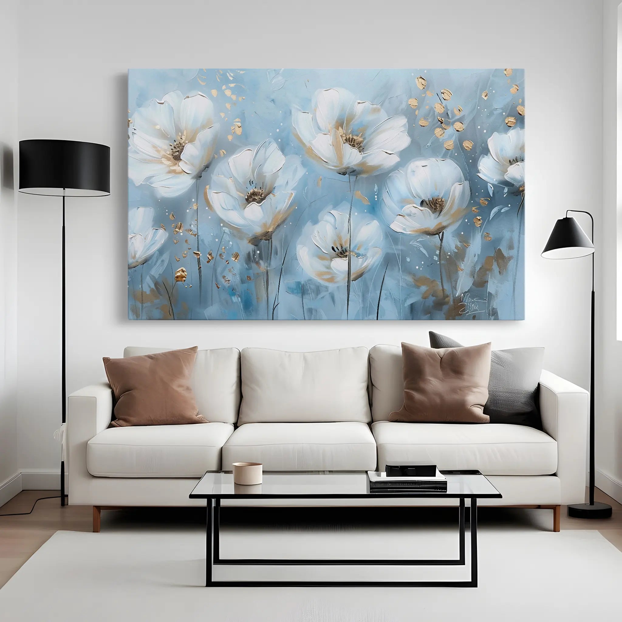 Floral Canvas Wall Art WAD248-F 90 x 60 cm / Stretched on hidden frame