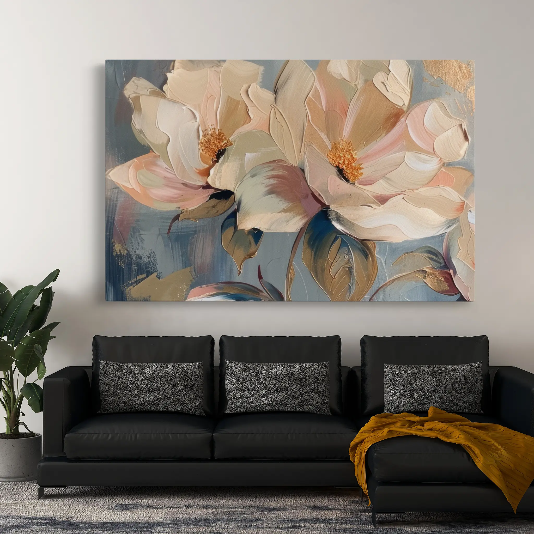 Floral Canvas Wall Art WAD249-F 90 x 60 cm / Stretched on hidden frame