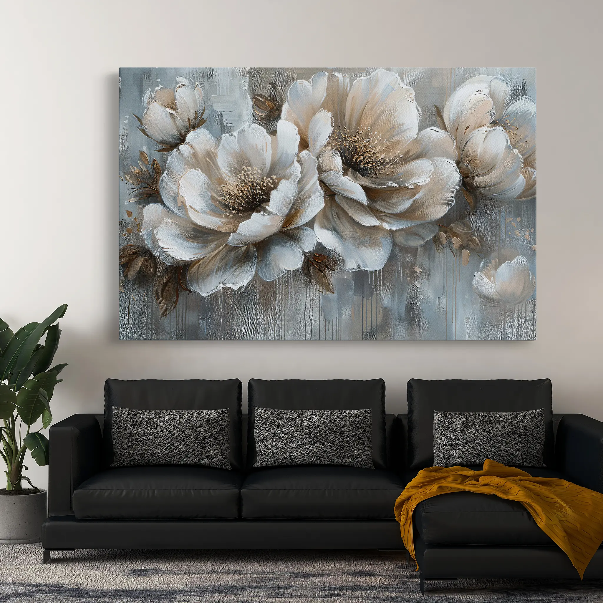 Floral Canvas Wall Art WAD250-F 90 x 60 cm / Stretched on hidden frame