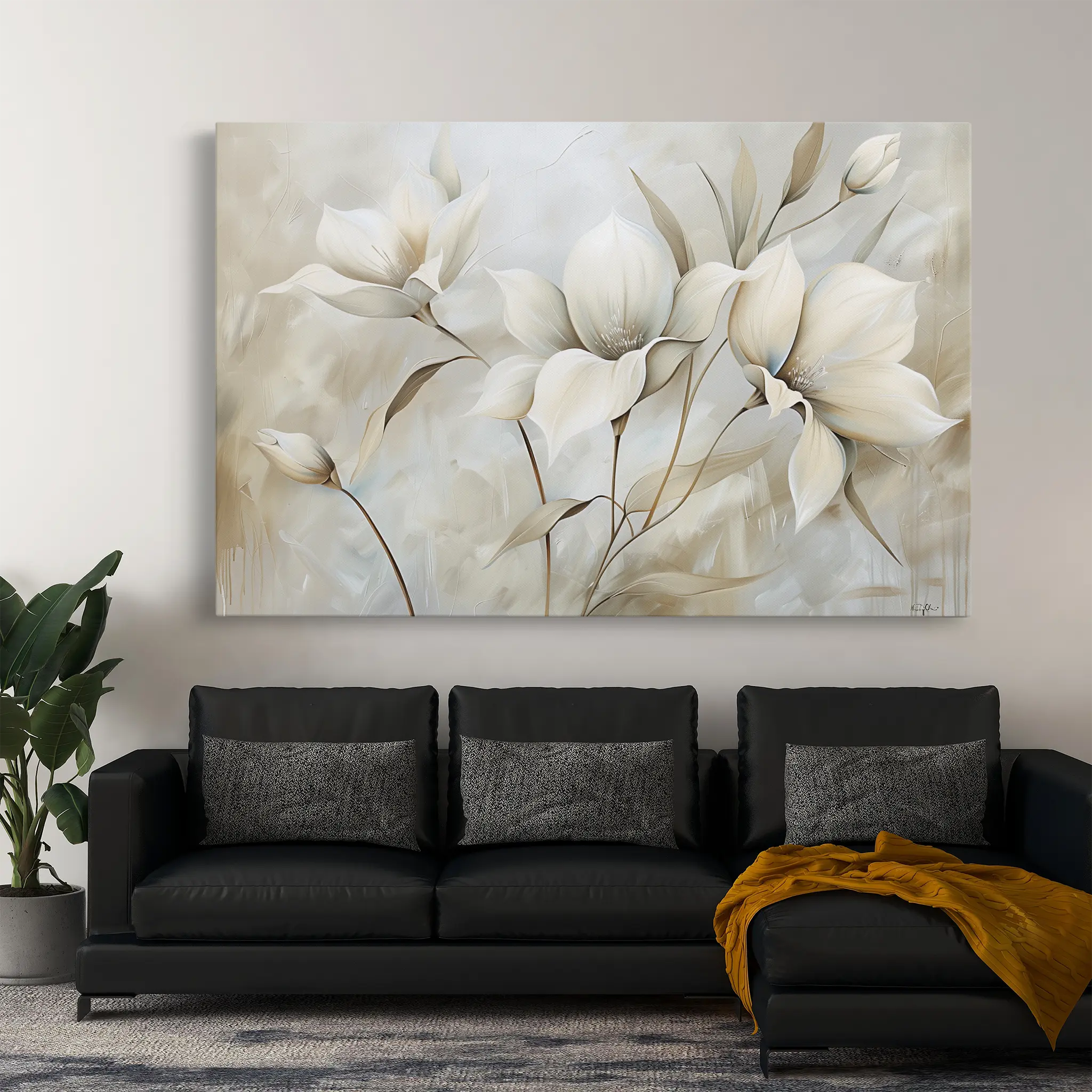 Floral Canvas Wall Art WAD255-F 90 x 60 cm / Stretched on hidden frame