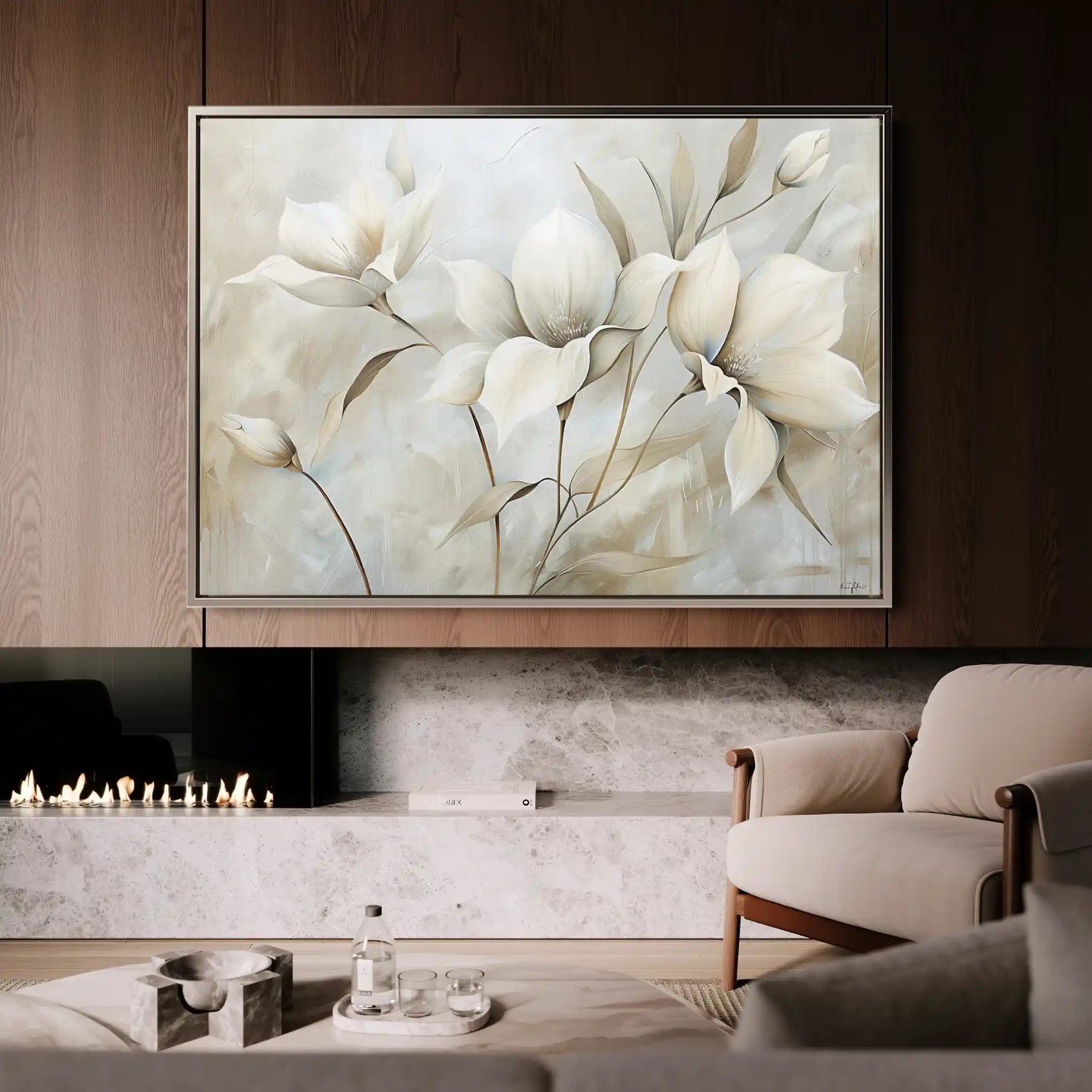 Floral Canvas Wall Art WAD255-F 90 x 60 cm / Stretched on hidden frame