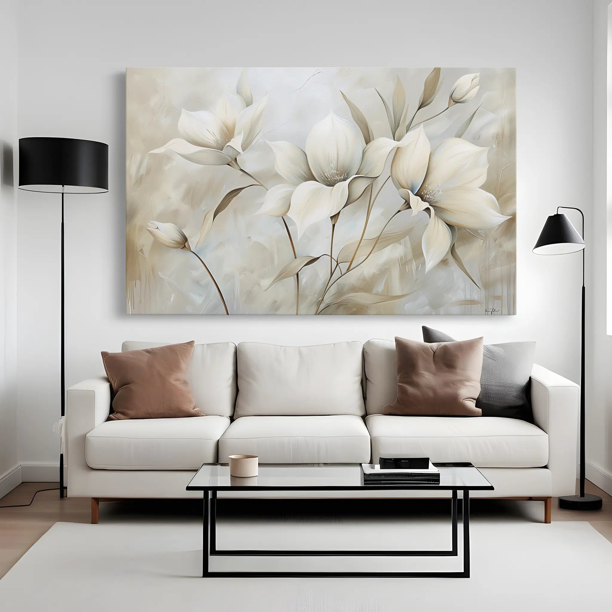 Floral Canvas Wall Art WAD255-F 90 x 60 cm / Stretched on hidden frame