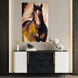Horses 255 Canvas Art 90 x 60 cm / Stretched on hidden frame