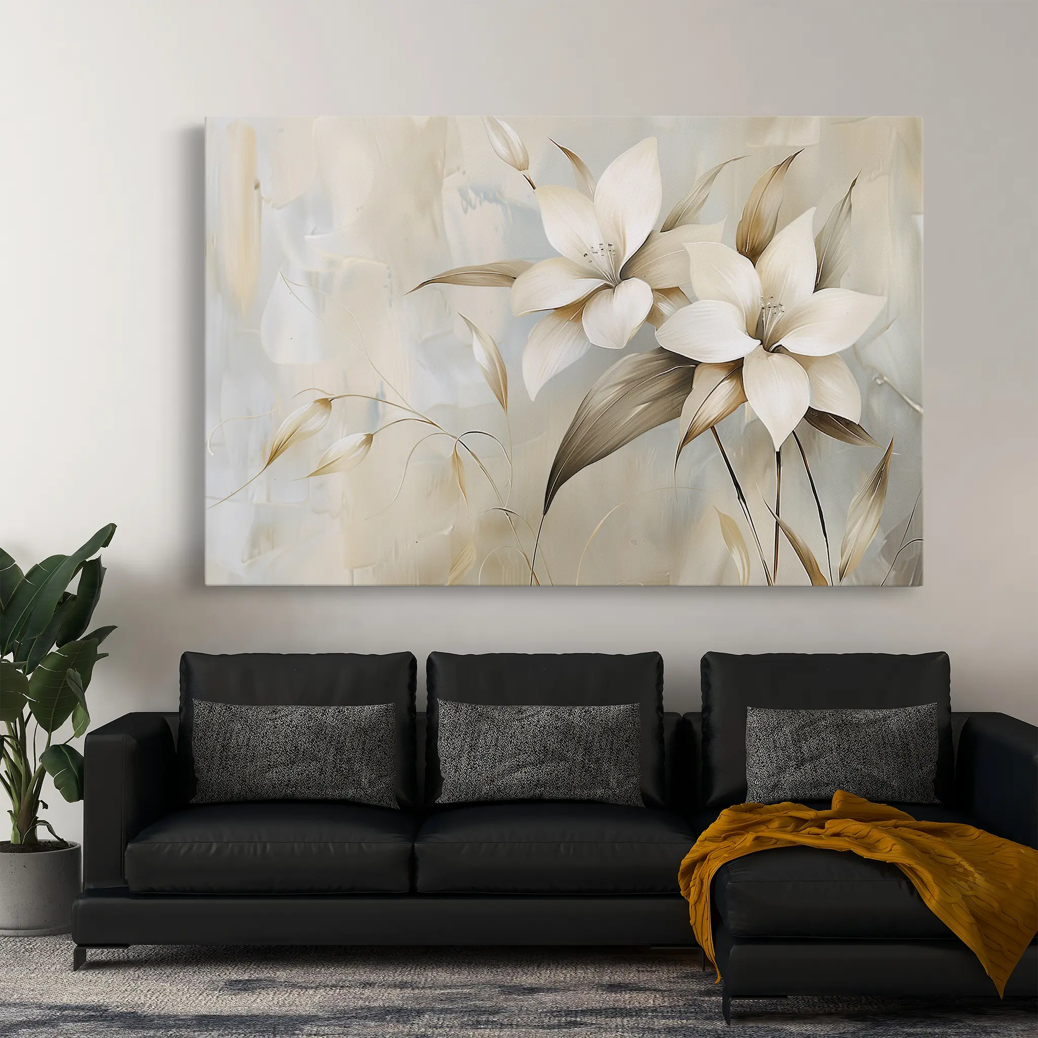 Floral Canvas Wall Art WAD256-F 90 x 60 cm / Stretched on hidden frame