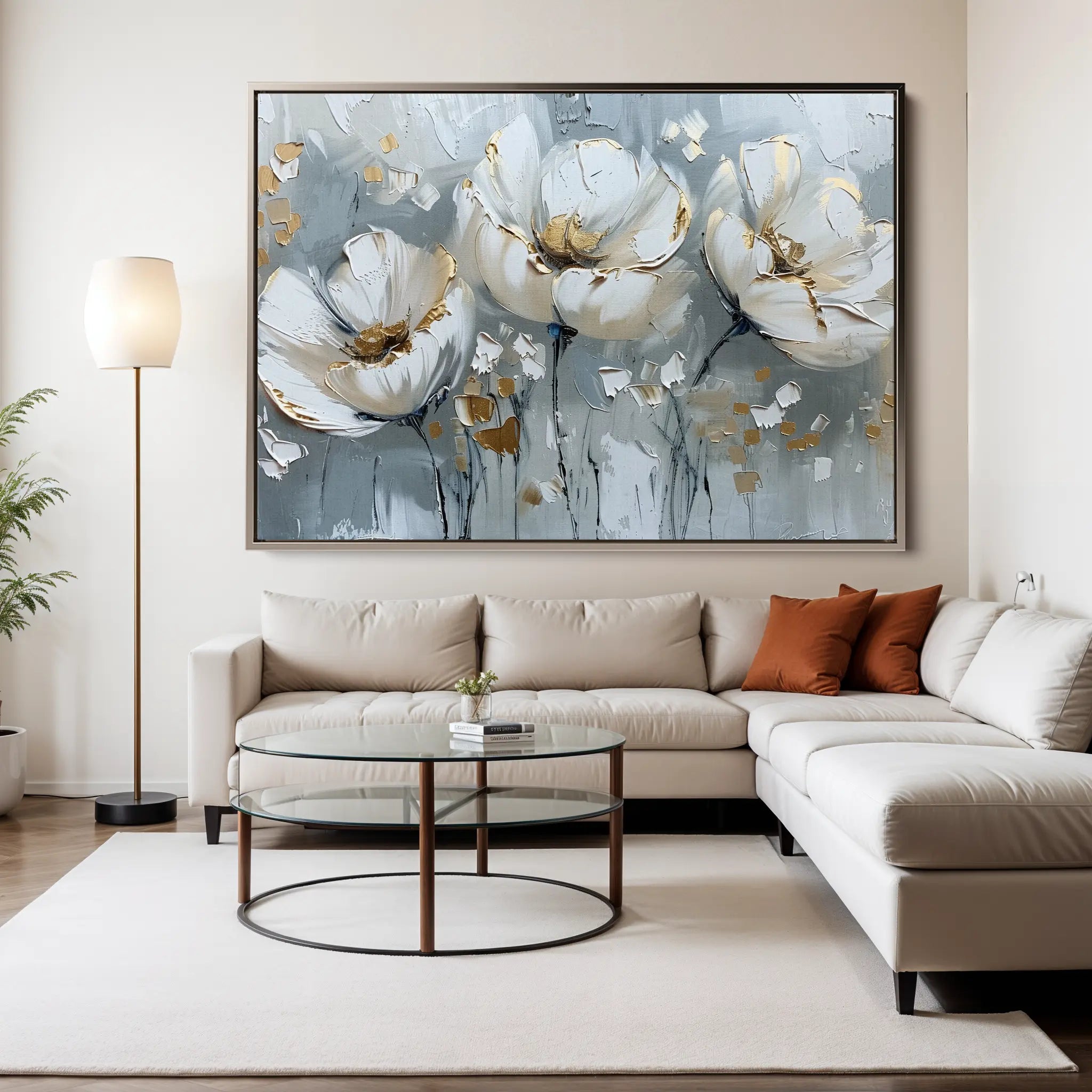 Floral Canvas Wall Art WAD257-F 90 x 60 cm / Stretched on hidden frame