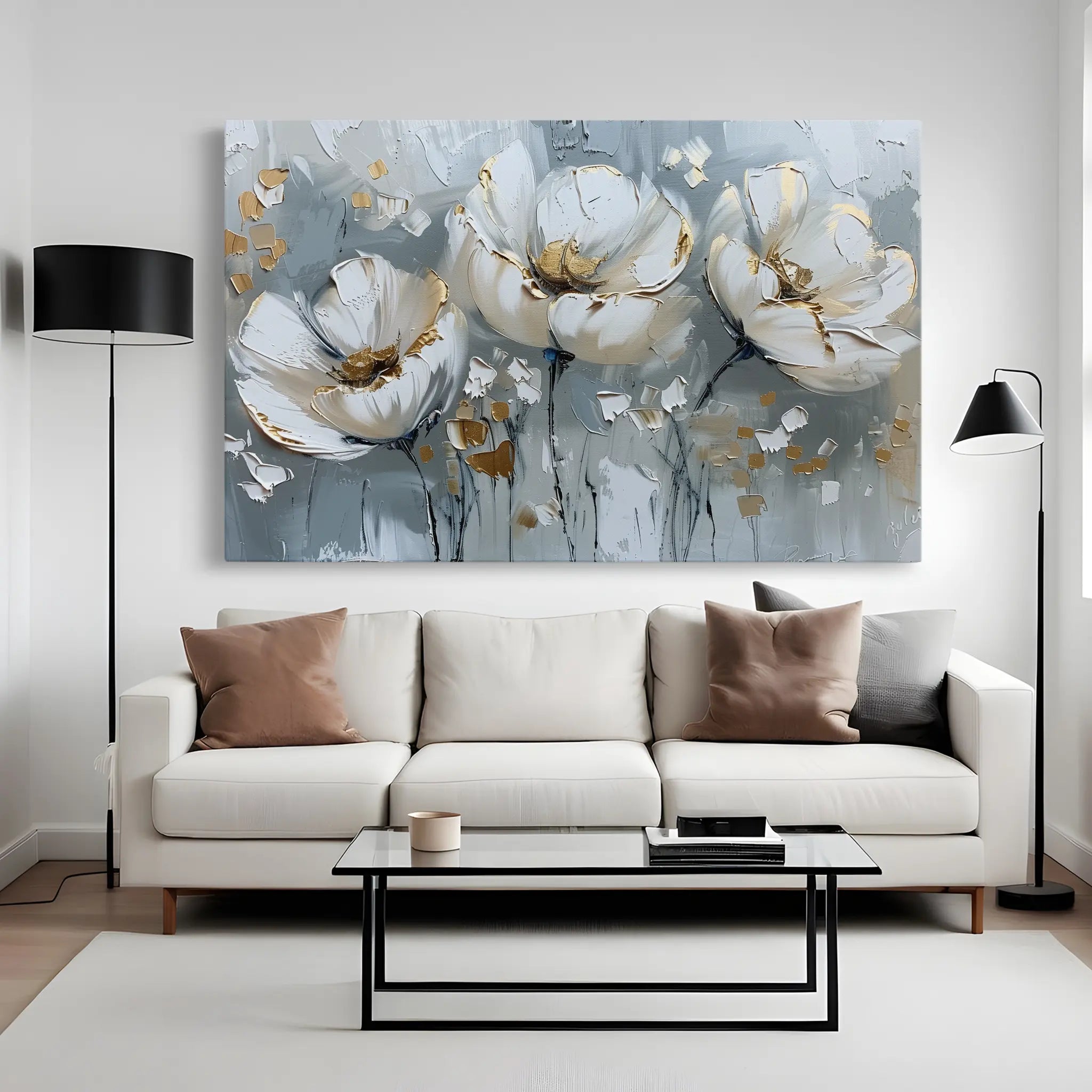 Floral Canvas Wall Art WAD257-F 90 x 60 cm / Stretched on hidden frame