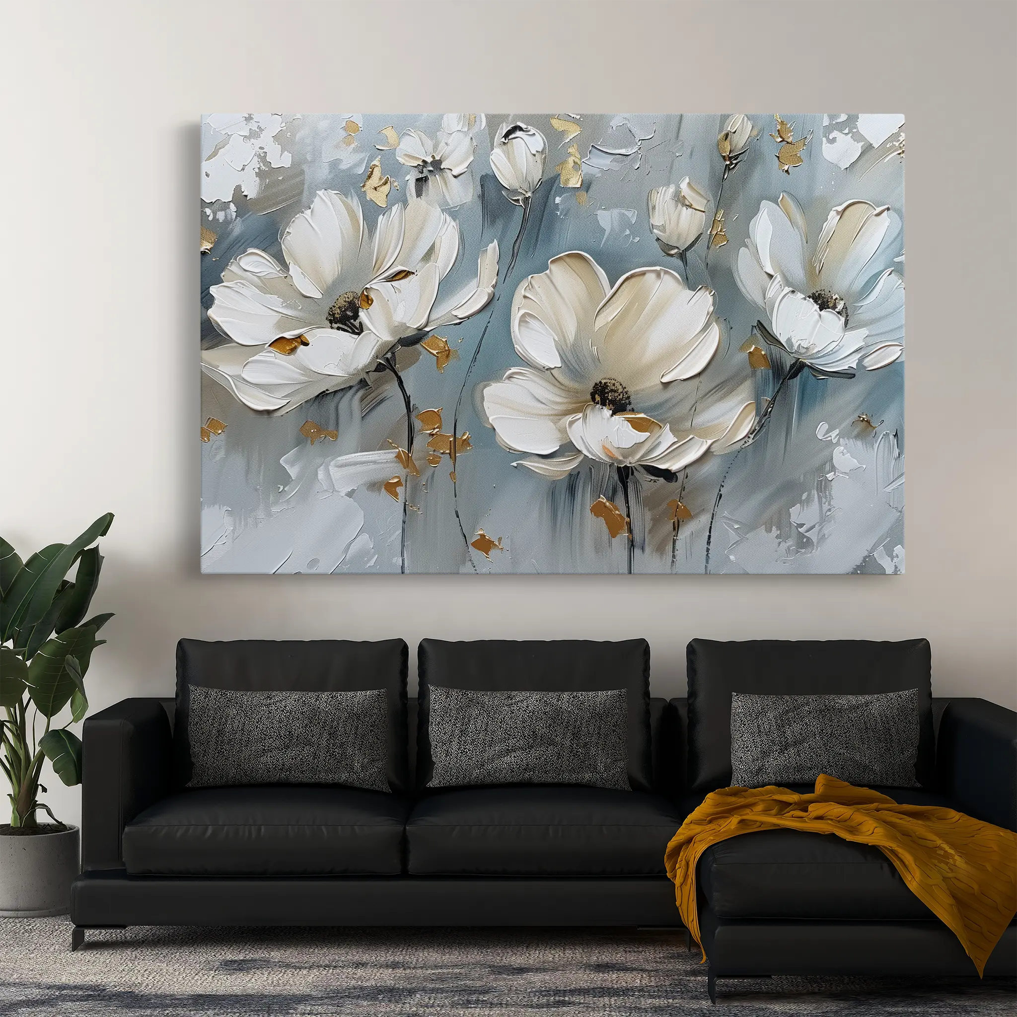 Floral Canvas Wall Art WAD258-F 90 x 60 cm / Stretched on hidden frame