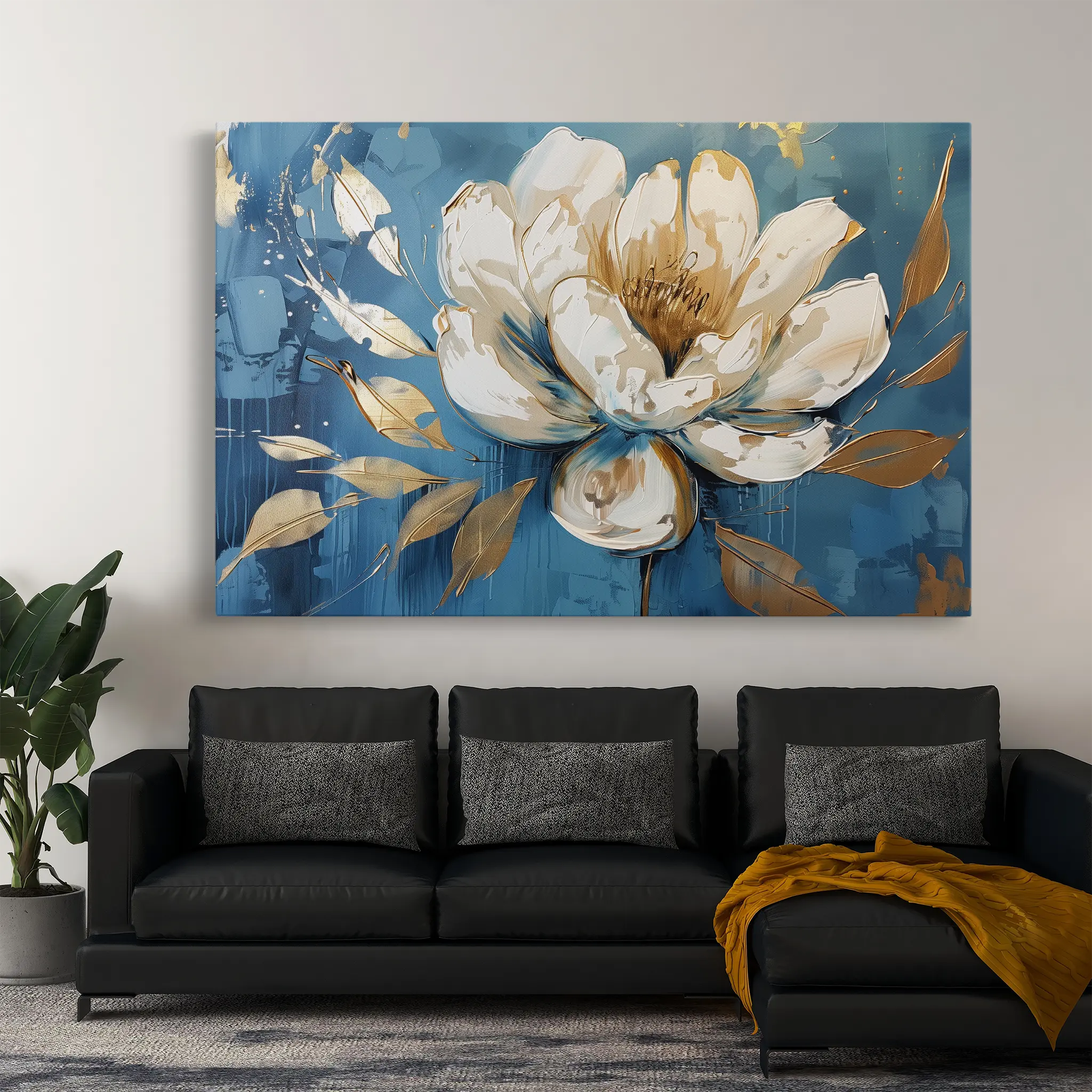 Floral Canvas Wall Art WAD259-F 90 x 60 cm / Stretched on hidden frame