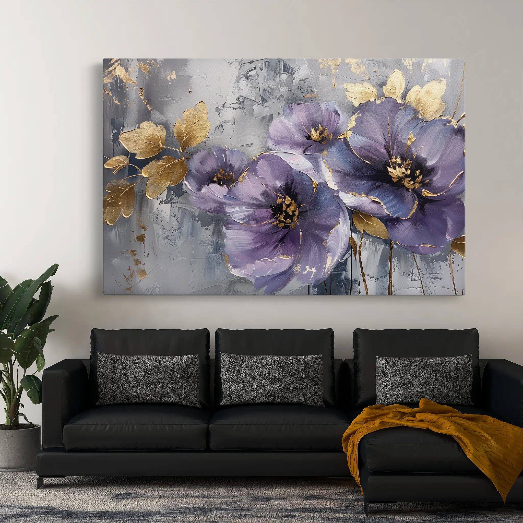 Floral Canvas Wall Art WAD263-F 90 x 60 cm / Stretched on hidden frame