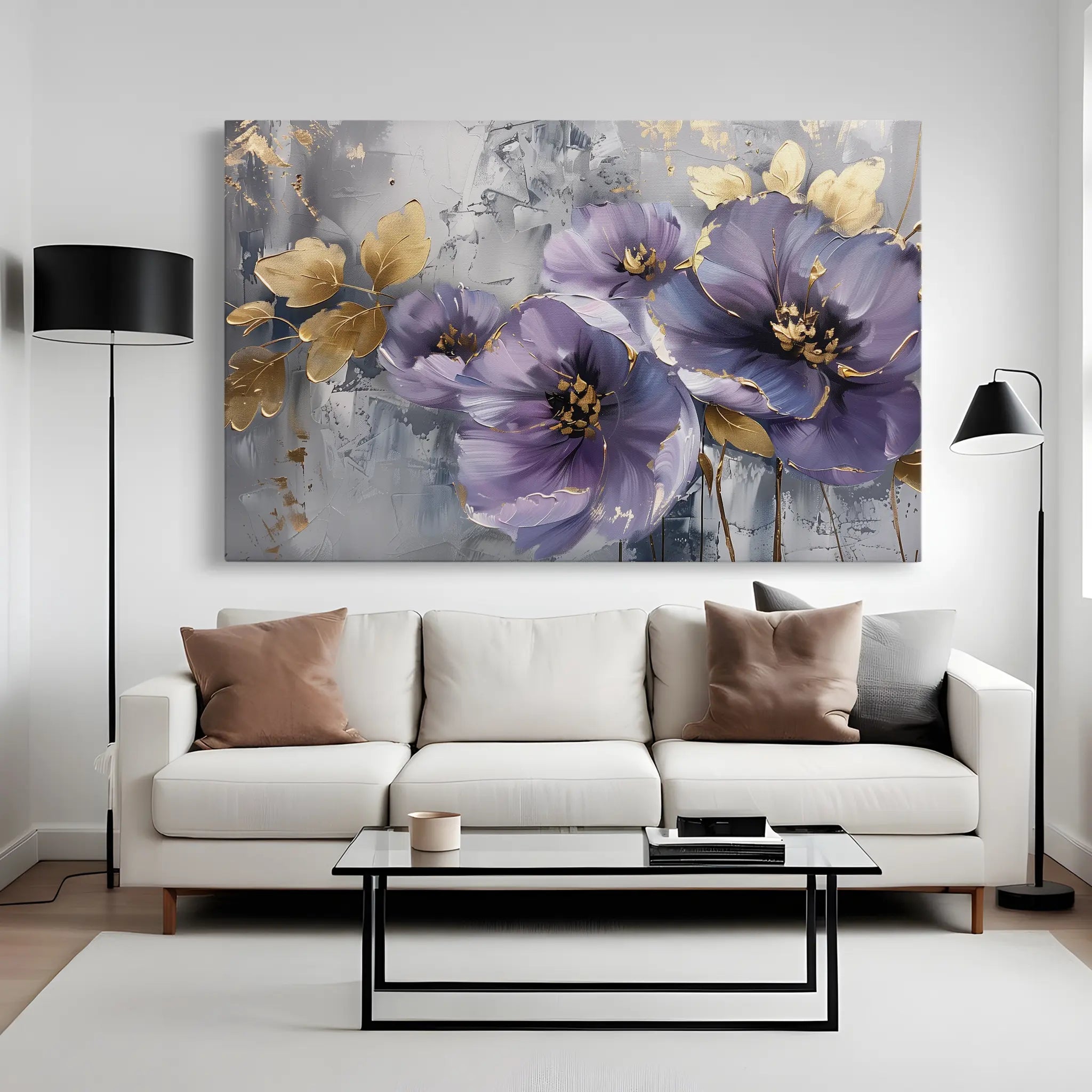 Floral Canvas Wall Art WAD263-F 90 x 60 cm / Stretched on hidden frame