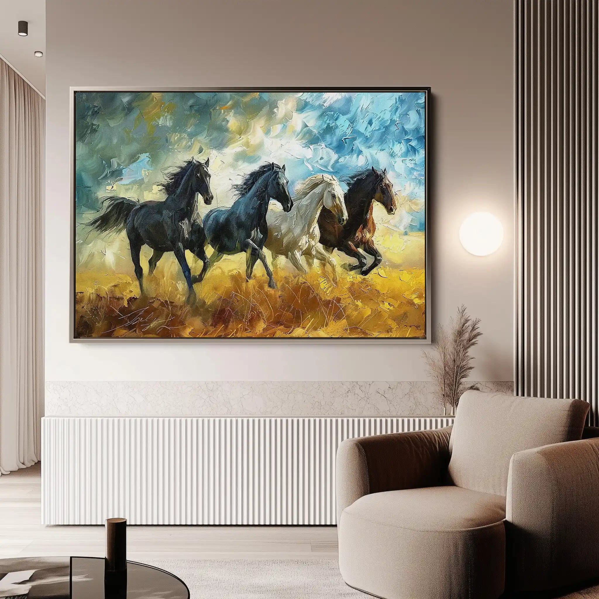 Horses Canvas Wall Art WAD263-H 90 x 60 cm / Stretched on hidden frame