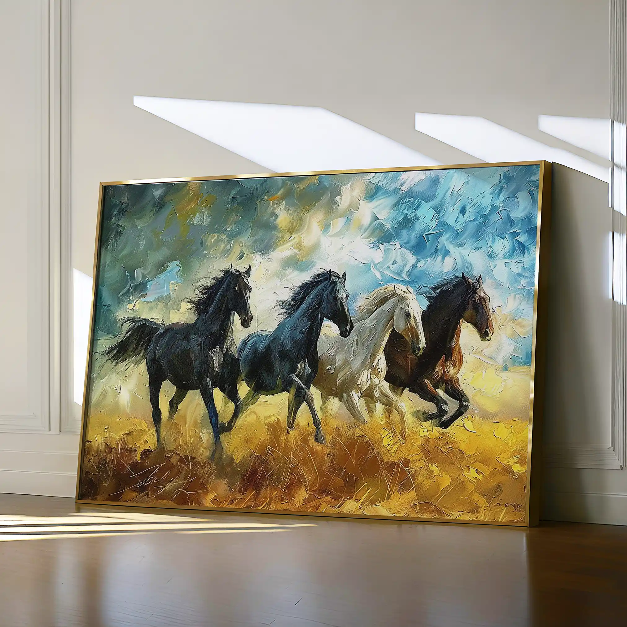 Horses Canvas Wall Art WAD263-H 90 x 60 cm / Stretched on hidden frame