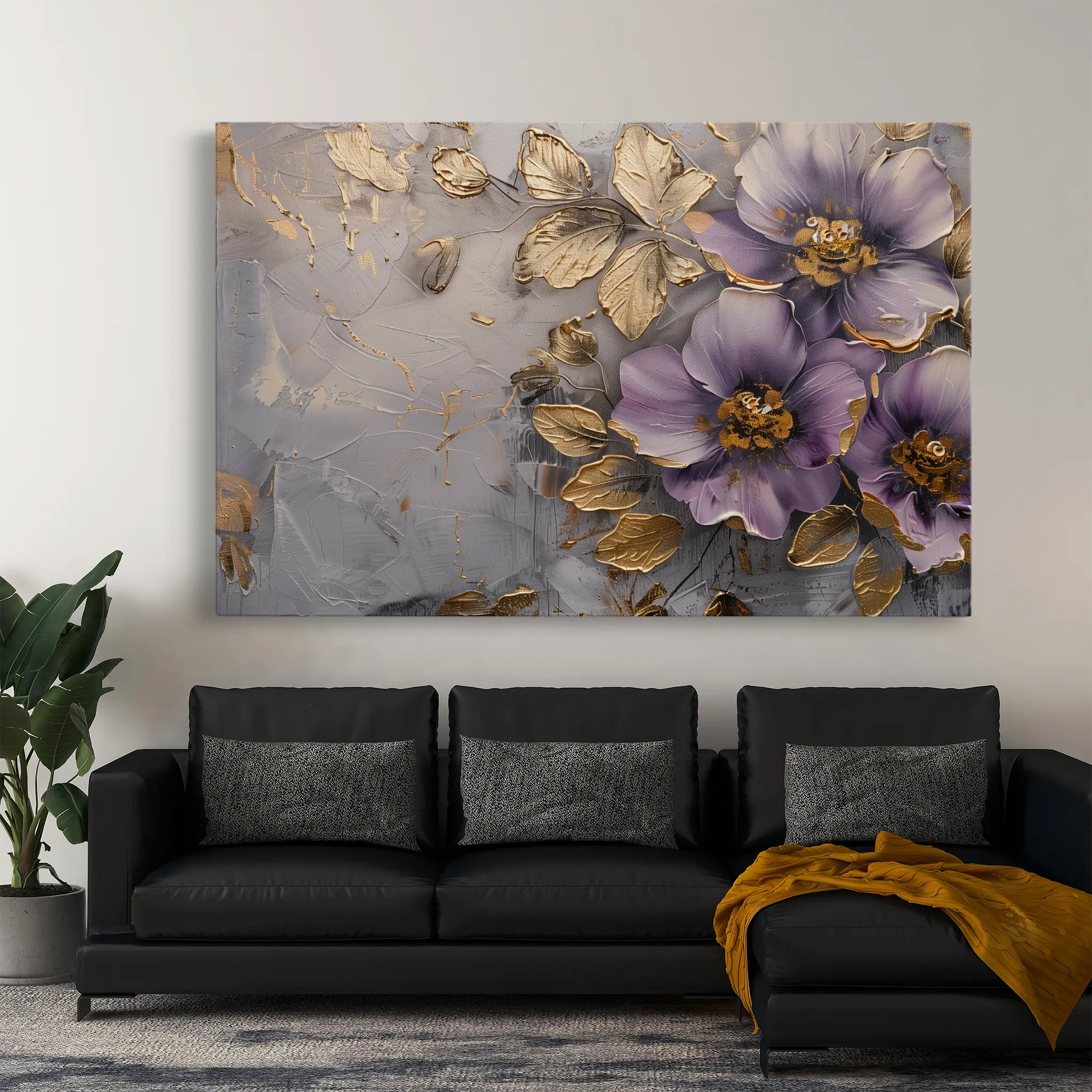 Floral Canvas Wall Art WAD264-F 90 x 60 cm / Stretched on hidden frame