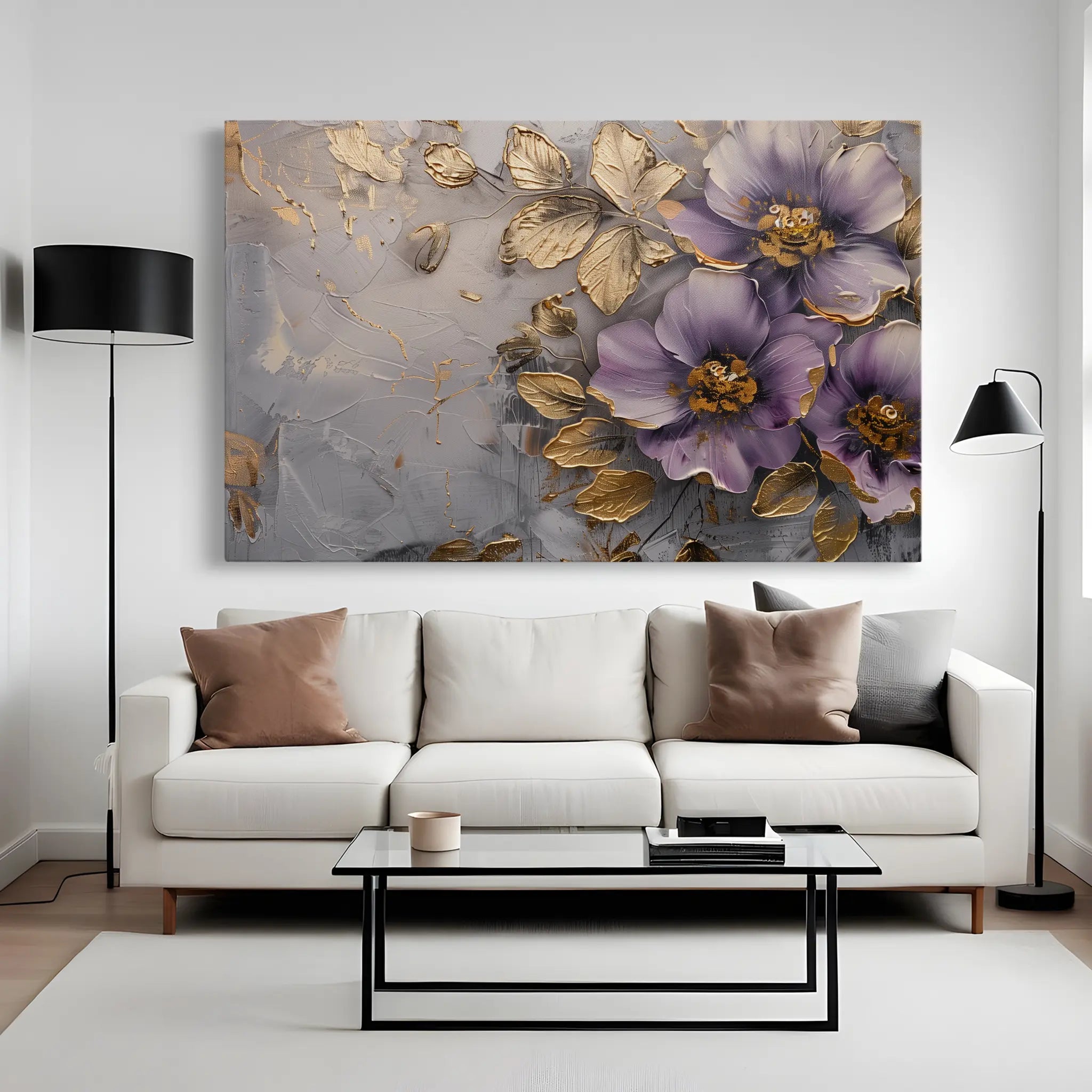 Floral Canvas Wall Art WAD264-F 90 x 60 cm / Stretched on hidden frame