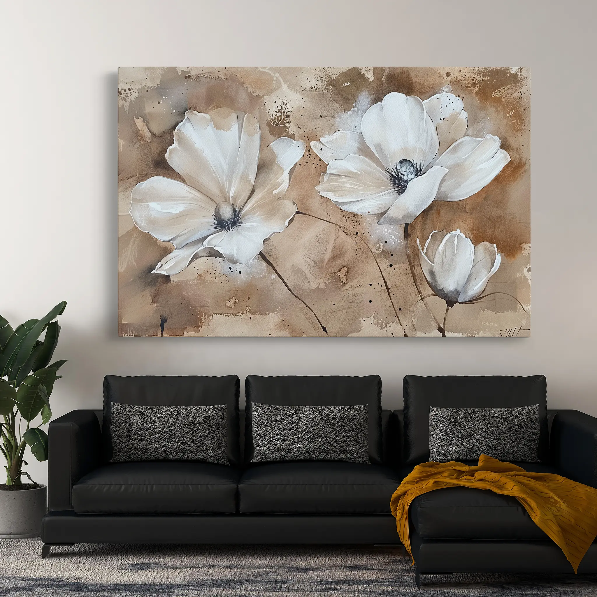 Floral Canvas Wall Art WAD267-F 90 x 60 cm / Stretched on hidden frame